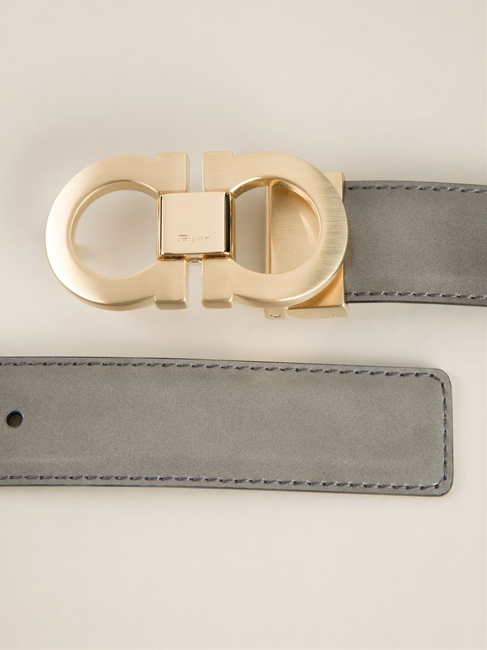 Lyst Ferragamo Gancini Buckle Belt in Gray for Men