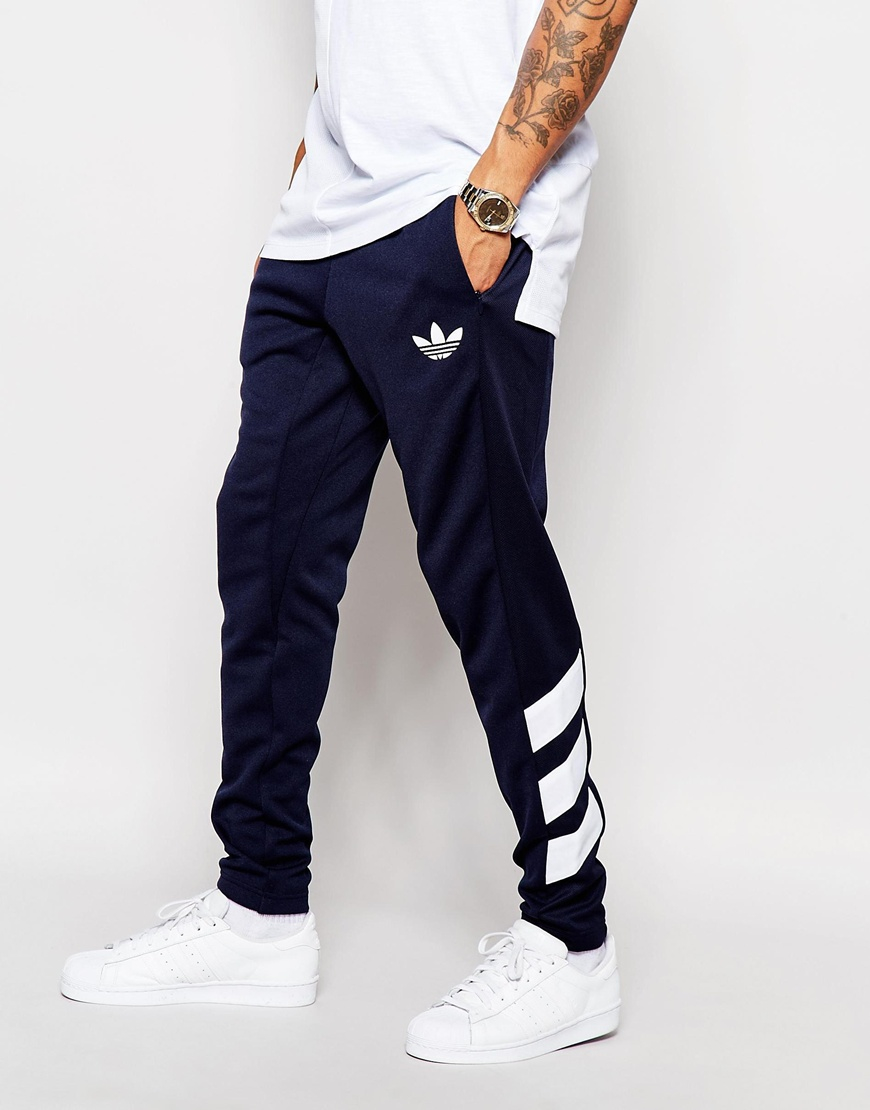Adidas originals Skinny Joggers in Blue for Men | Lyst