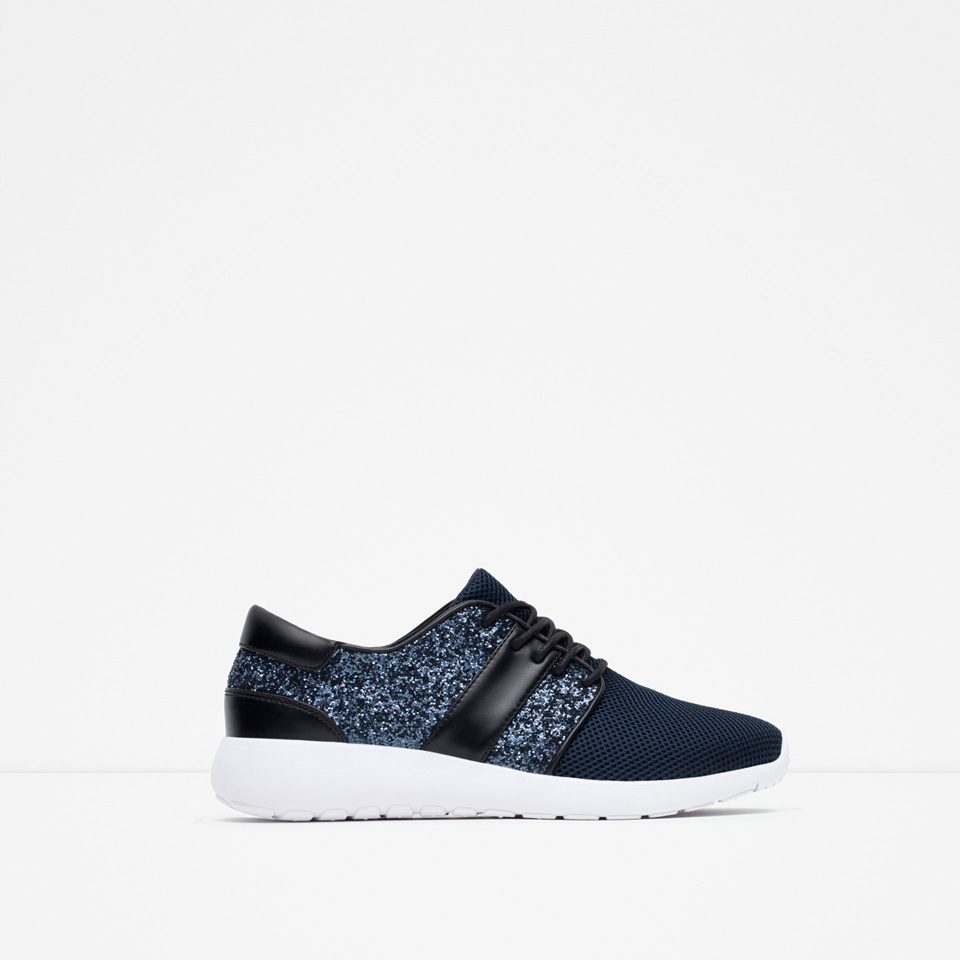 Zara Glitter Sneakers in Blue | Lyst