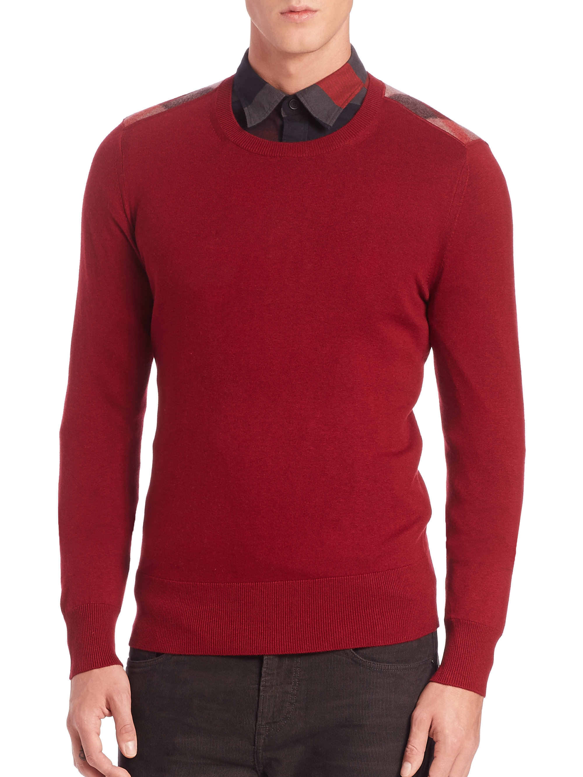 Burberry brit Jarvis Crewneck Sweater in Red for Men | Lyst