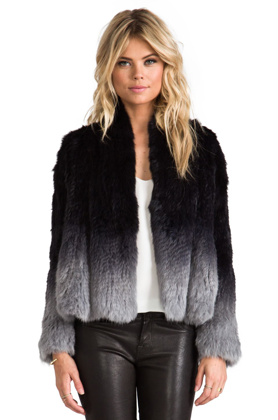 Lyst - Elliatt Angel Rabbit Fur Jacket in Black