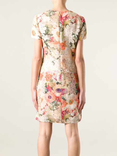 Tory Burch Floral Print Dress in Floral (yellow & orange) | Lyst