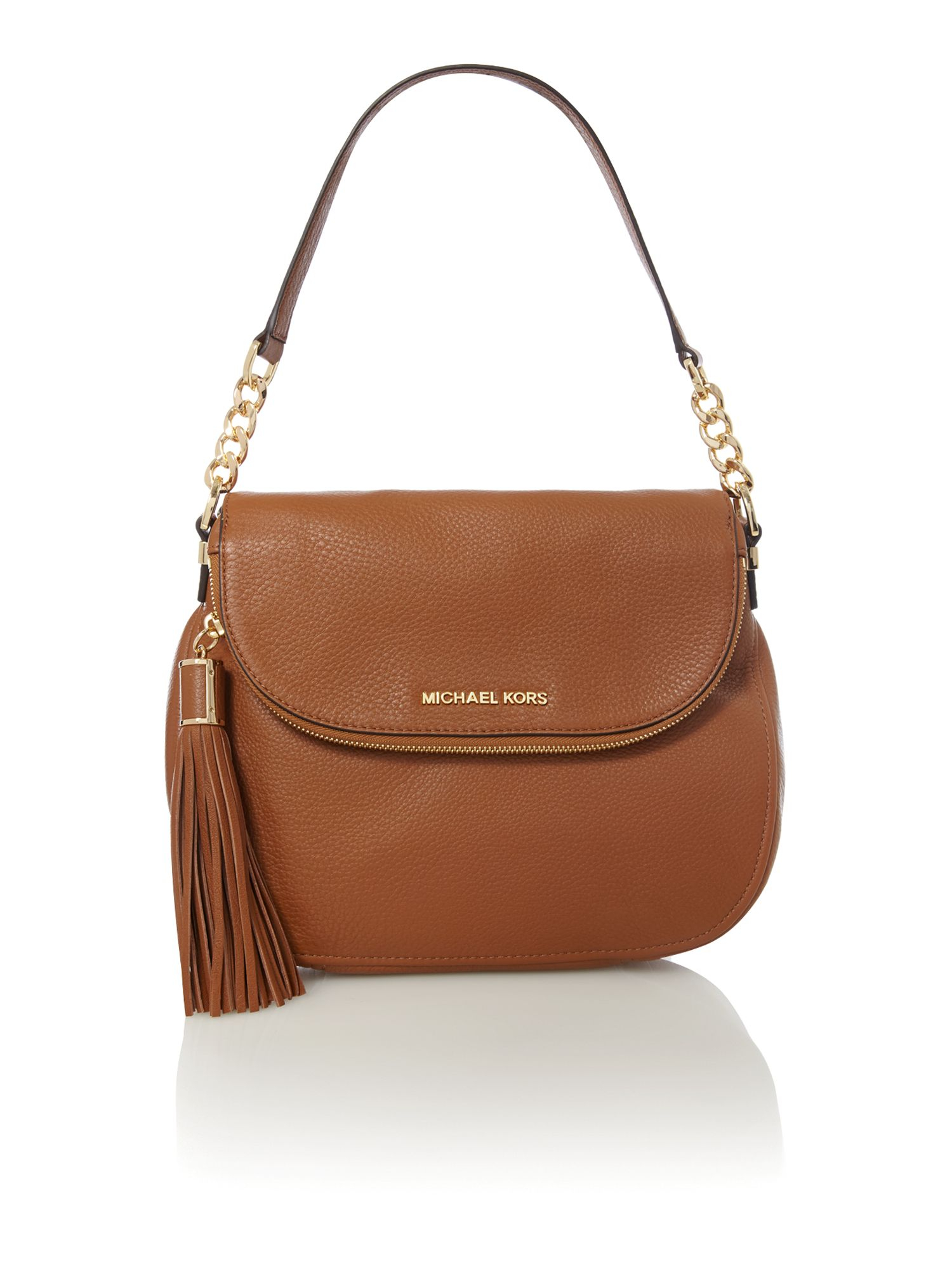 Michael kors Bedford Tan Flap Over Shoulder Bag in Brown (Tan) | Lyst