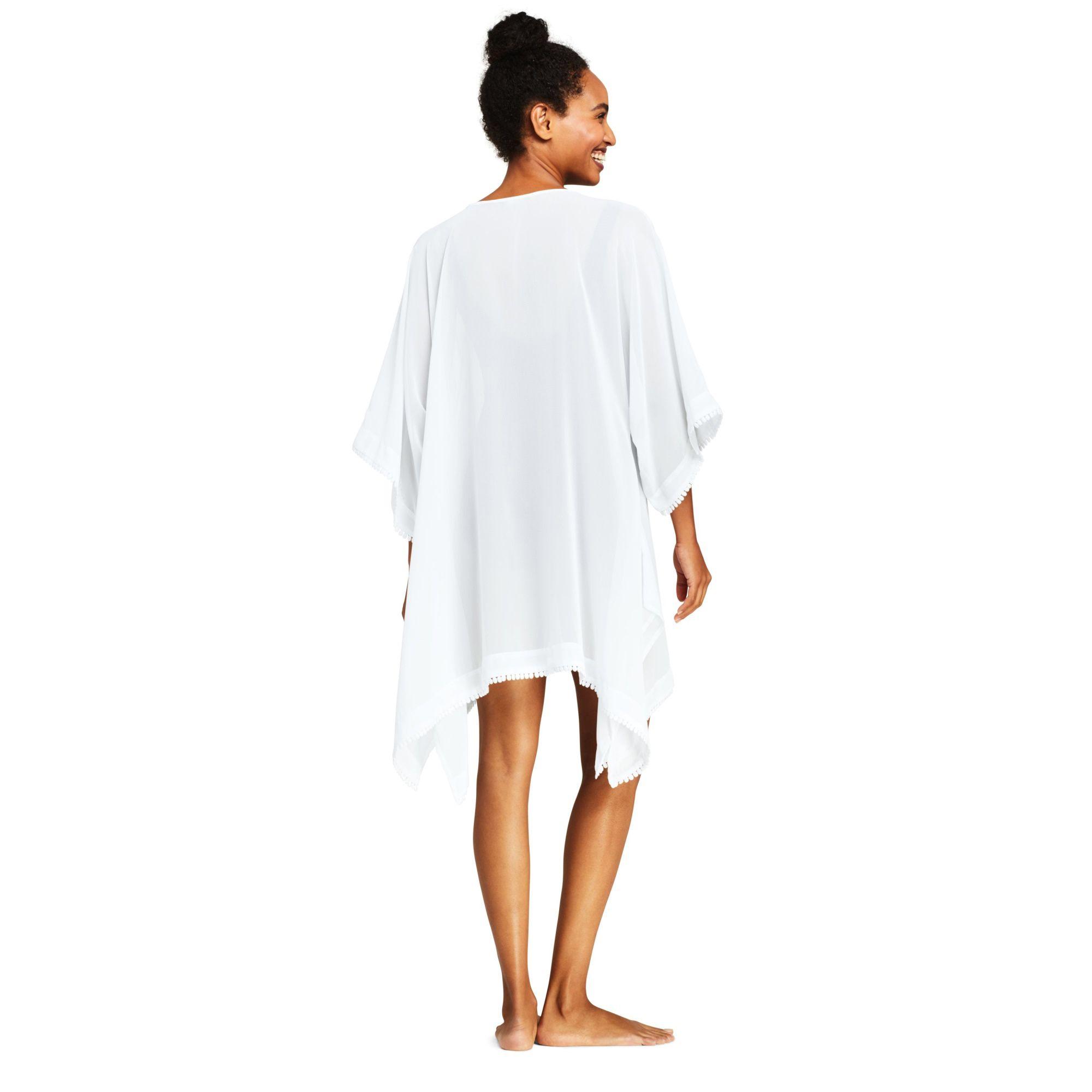 Lands End White Kaftan Beach Cover Up In White Save 40