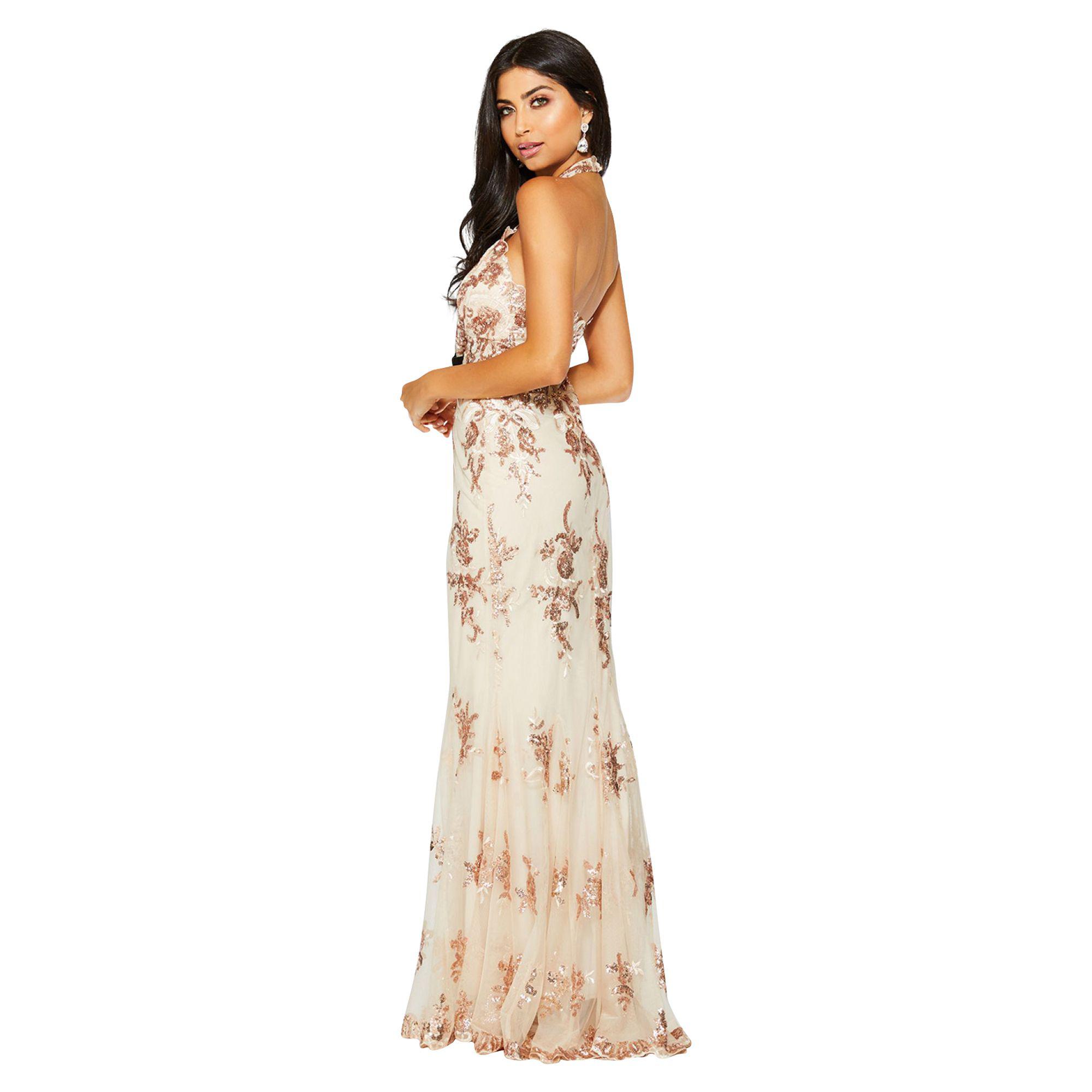 quiz black sequin maxi dress
