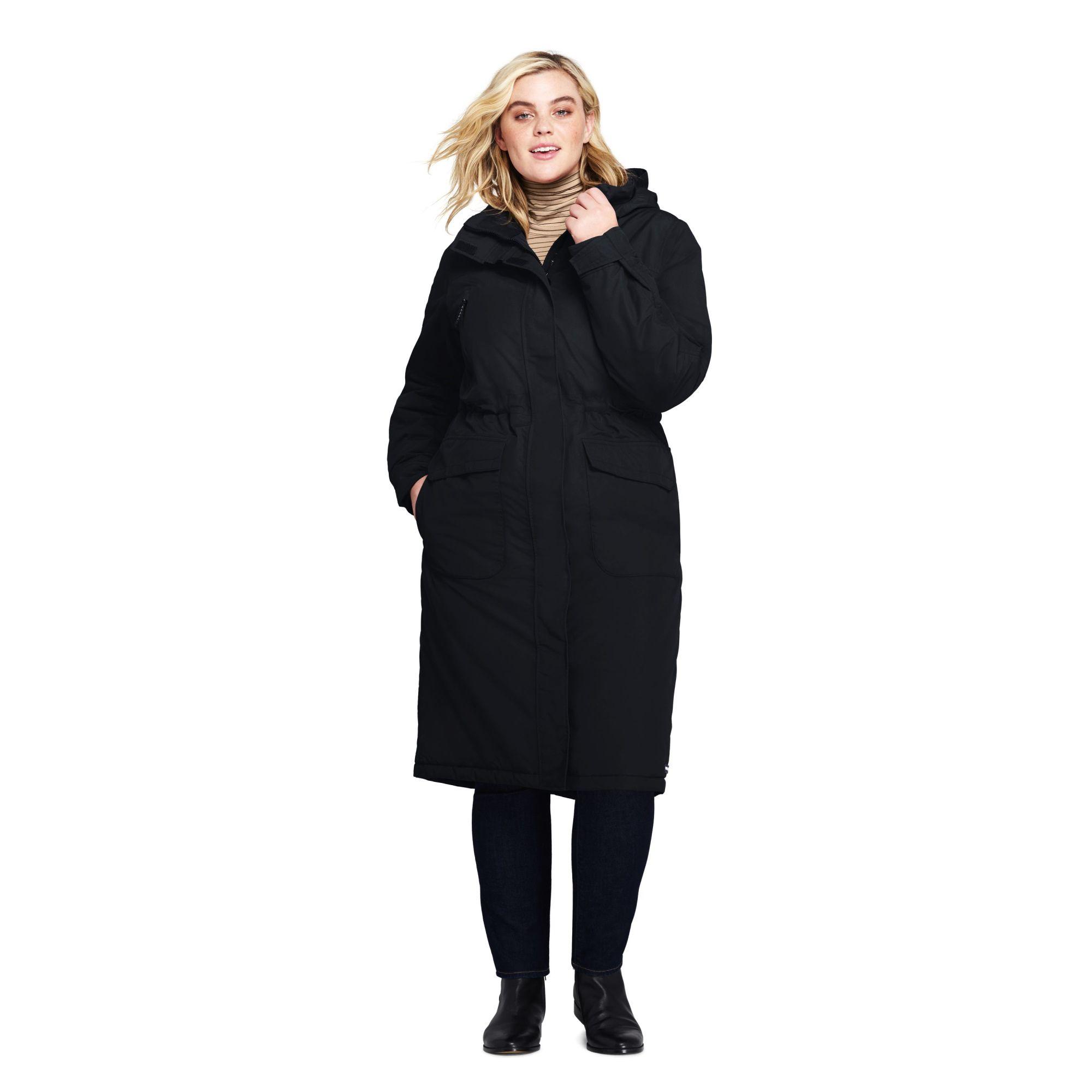 Lands' End Synthetic Plus Squall Stadium Coat in Black Lyst