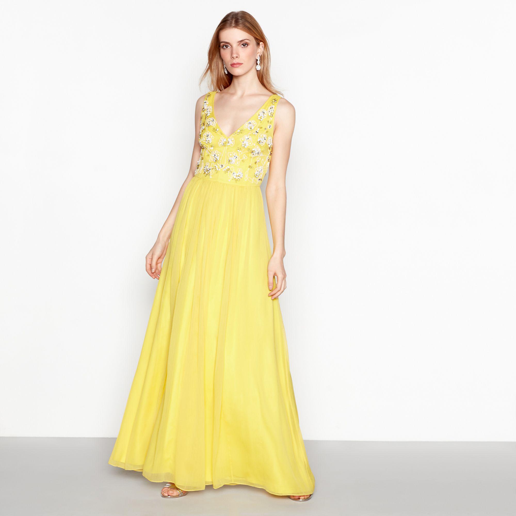 Jenny Packham Yellow Beaded Yasmin Maxi Dress In Lyst Jenny Packham Women S Yellow Beaded Yasmin Maxi Dress