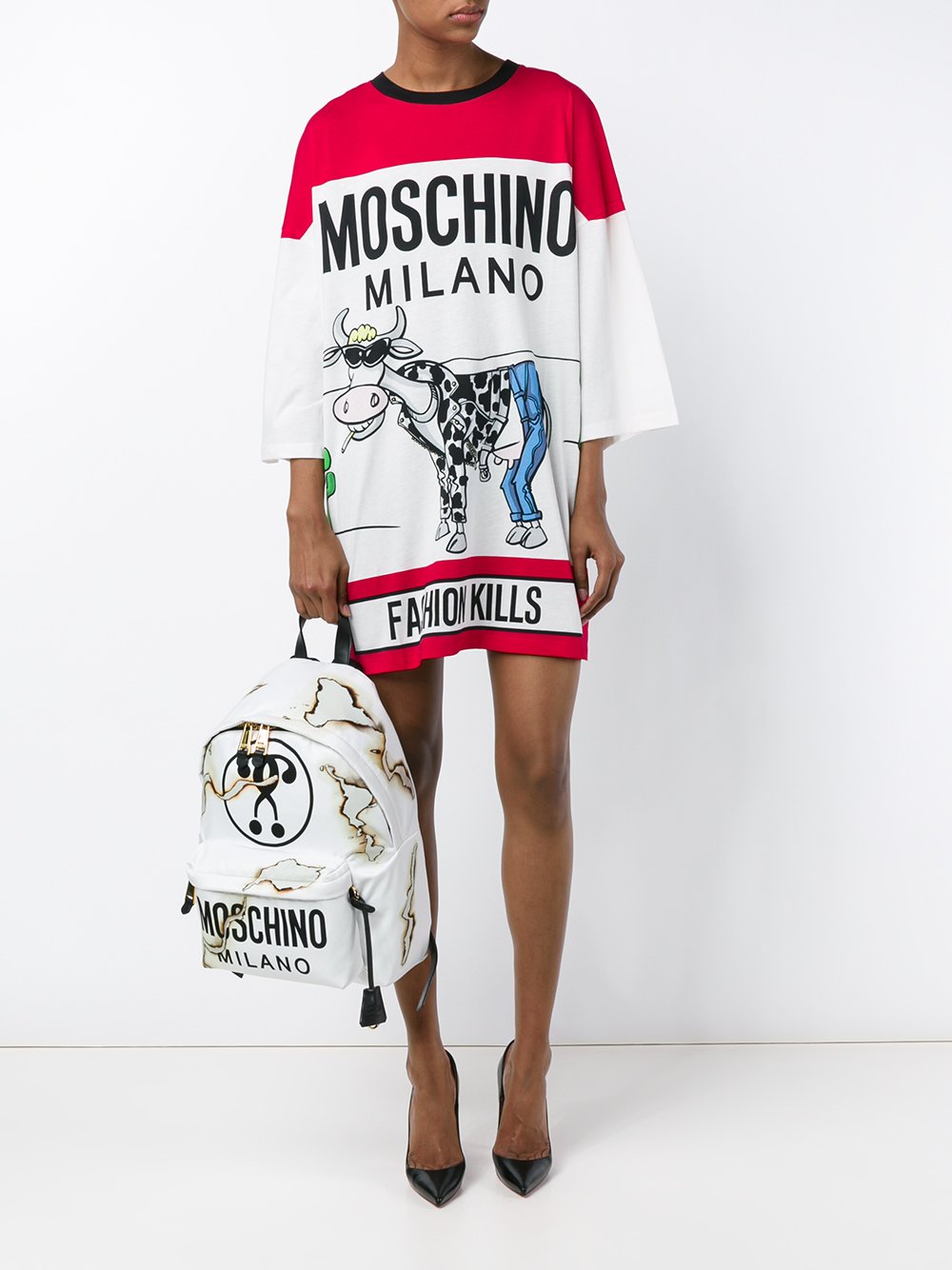 moschino white t shirt dress