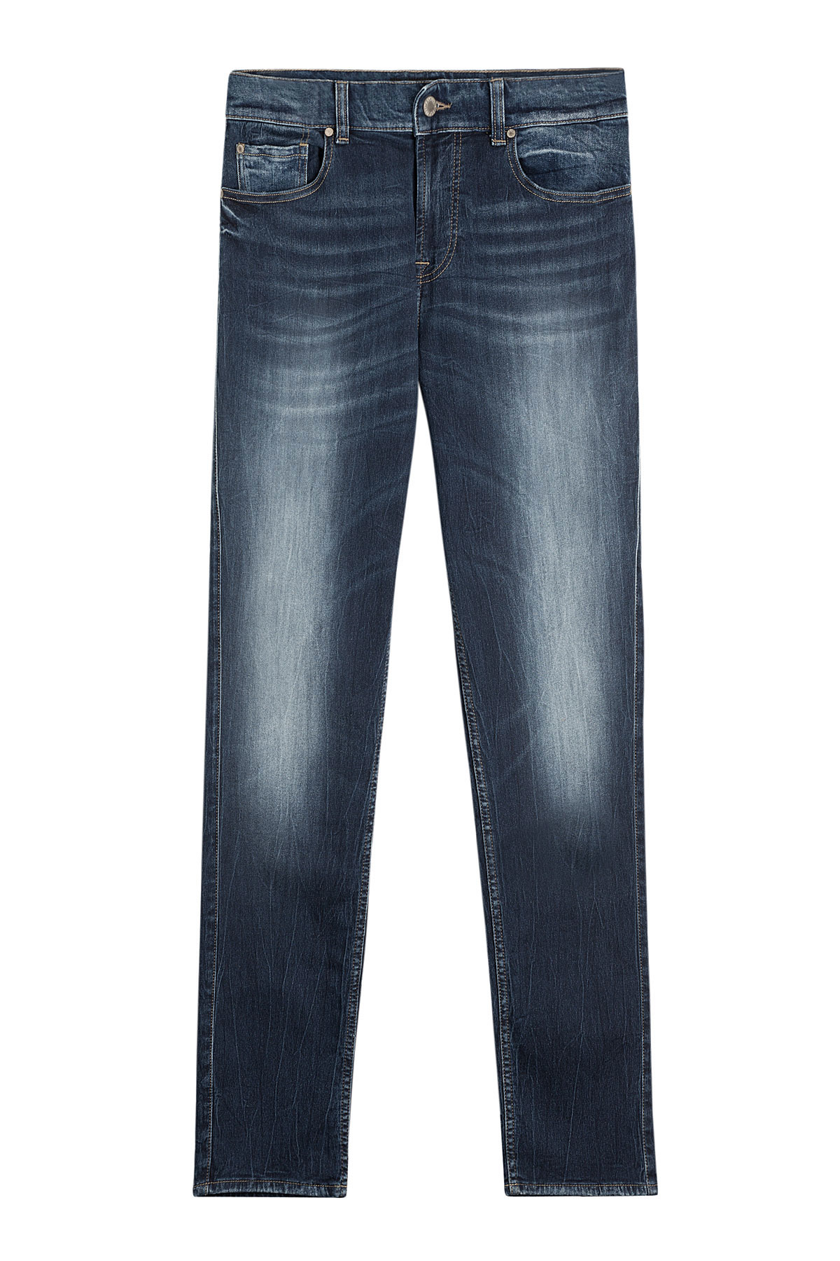 7 for all mankind Stretch Cotton Skinny Jeans in Blue for Men | Lyst
