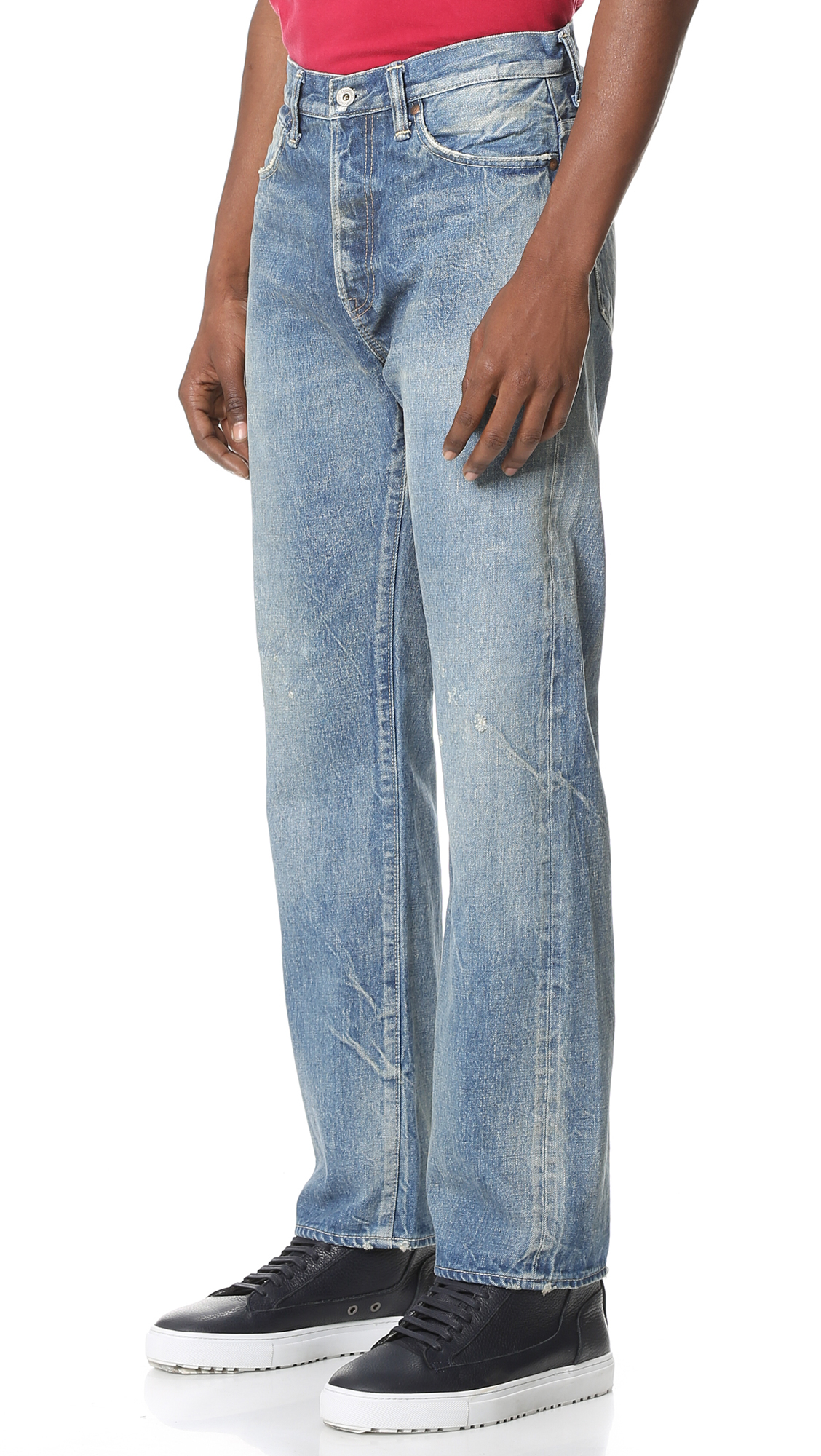 Chimala Selvedge Denim Baggy Straight Cut Jeans in Blue for Men - Lyst
