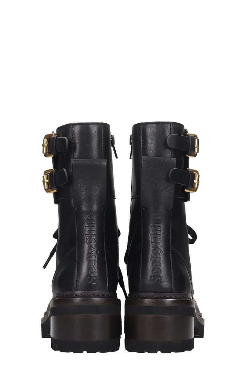 See By Chloé Mallory Combat Boots In Black Leather - Save 22% - Lyst