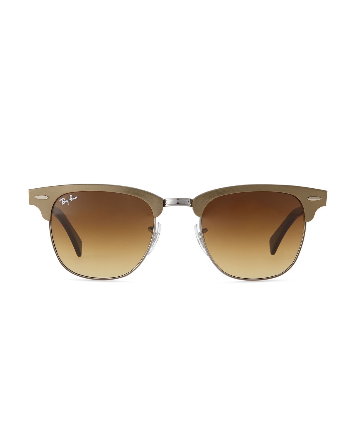 Ray-ban Metal Frame Clubmaster Sunglasses in Metallic | Lyst