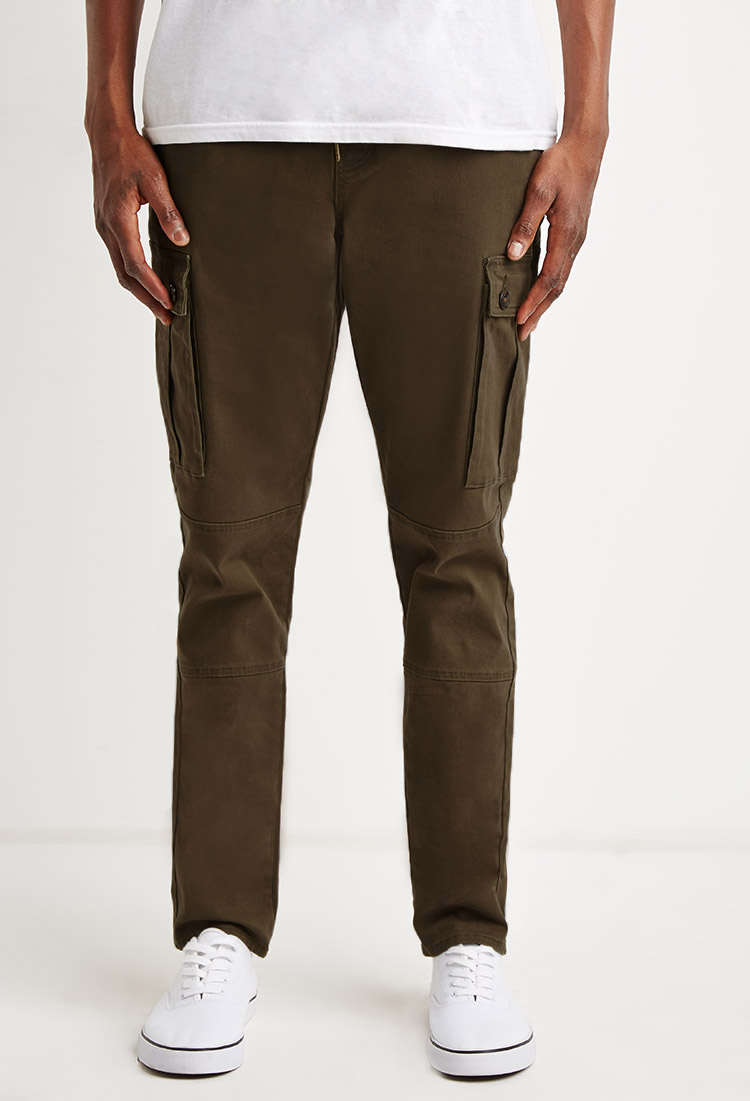 Forever 21 Twill Drawstring Cargo Pants in Green for Men (Olive) | Lyst