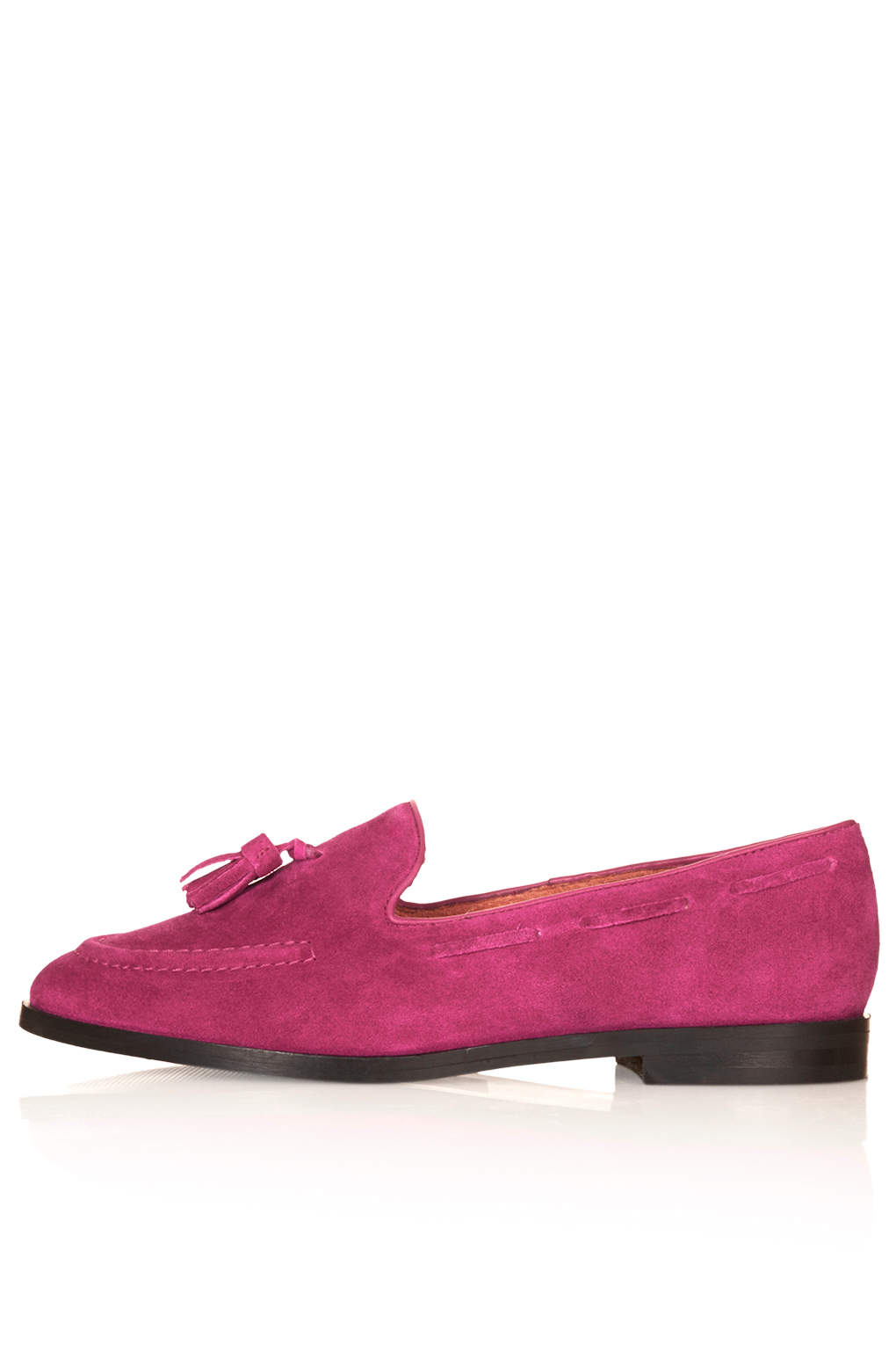 Topshop Kiki Suede Tassel Loafers in Pink | Lyst