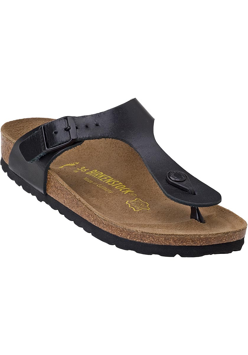 Lyst - Birkenstock Gizeh Black Leather in Black