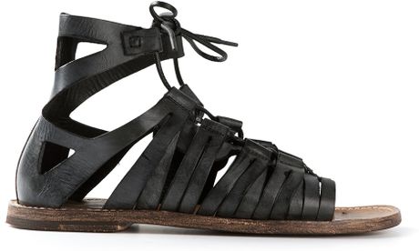 Dolce & Gabbana Gladiator Sandals in Black for Men (grey) | Lyst