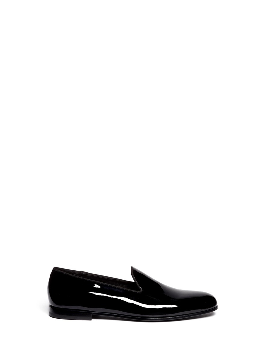 Lyst - Giorgio Armani Patent Leather Smoking Shoes in Black for Men