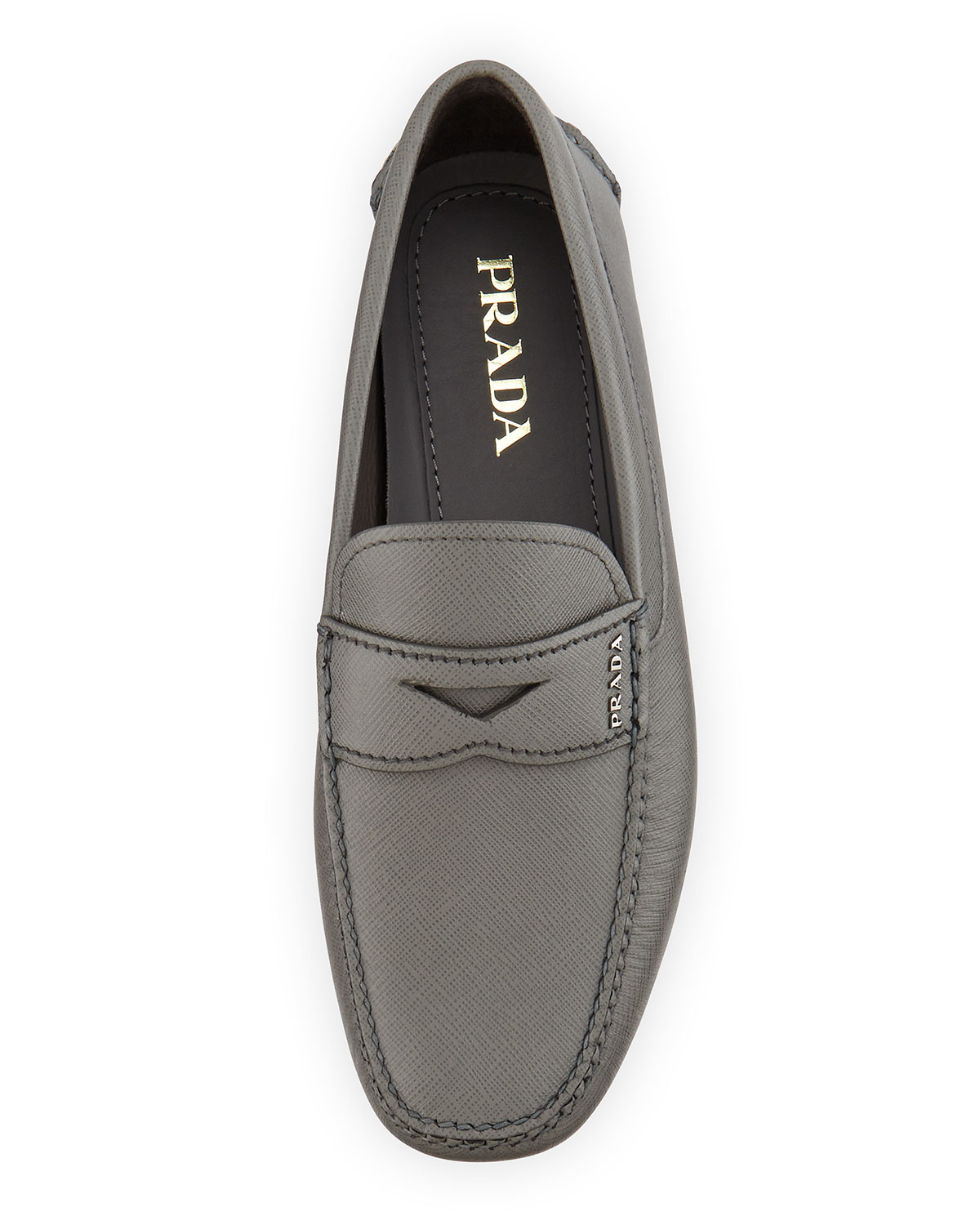 prada saffiano loafer prada saffiano leather loafer in gray for lyst prada saffiano loafer prada saffiano leather loafer in gray for lyst