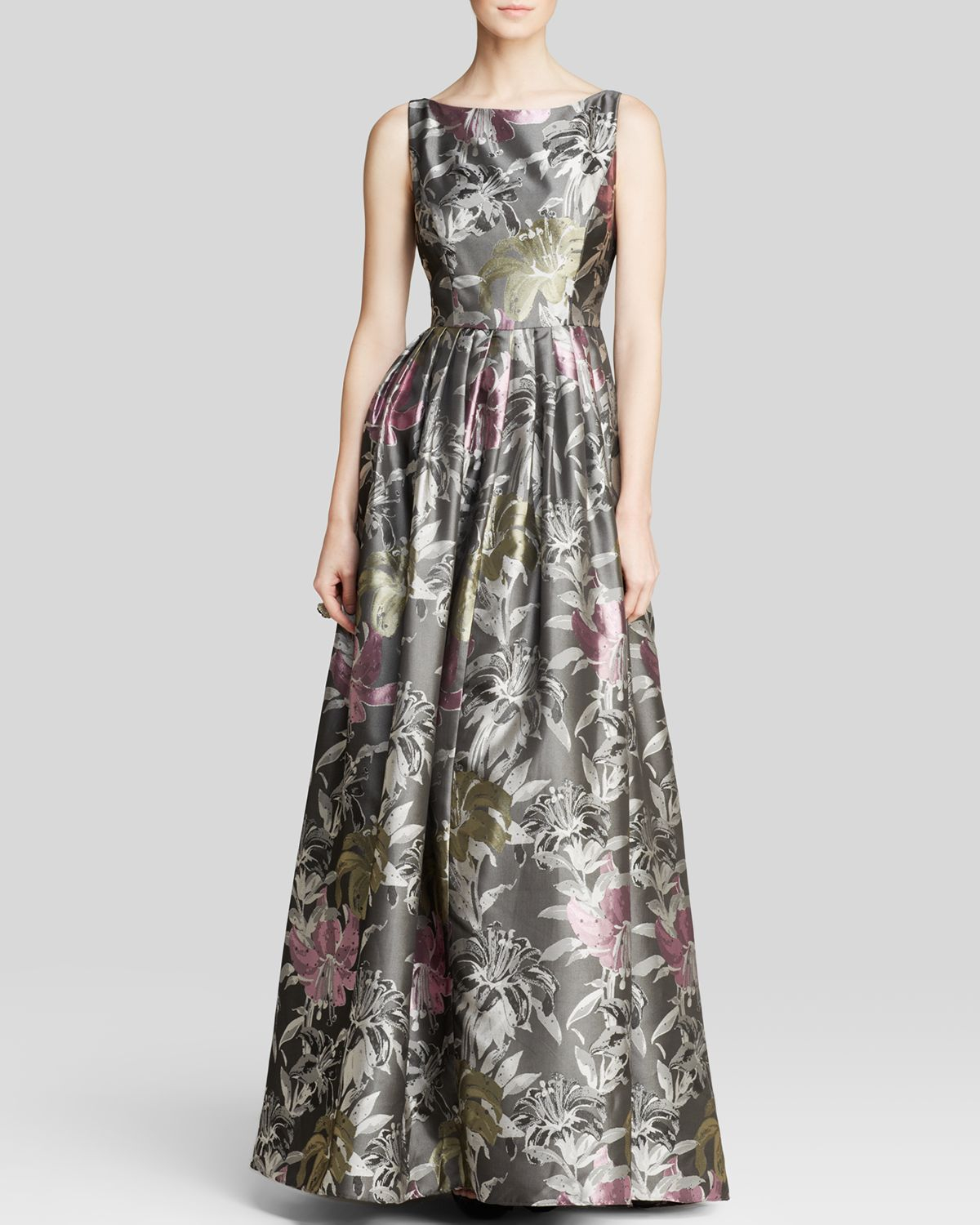 floral print ball gown