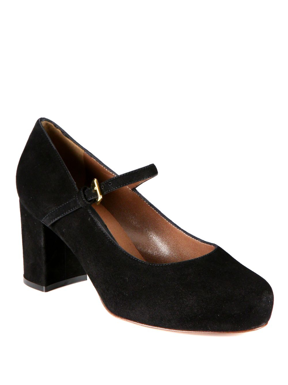 Marni Suede Mary Jane Pumps in Black | Lyst