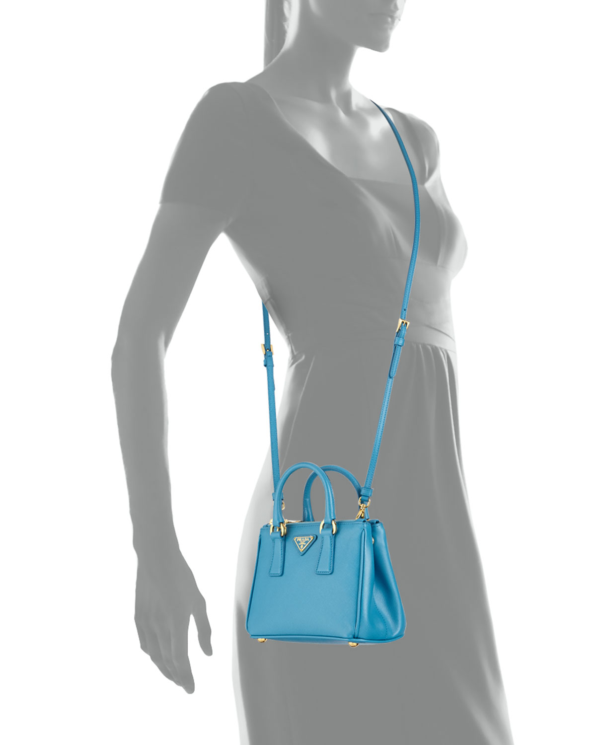lyst prada saffiano mini galleria crossbody bag in blue lyst prada saffiano mini galleria crossbody bag in blue