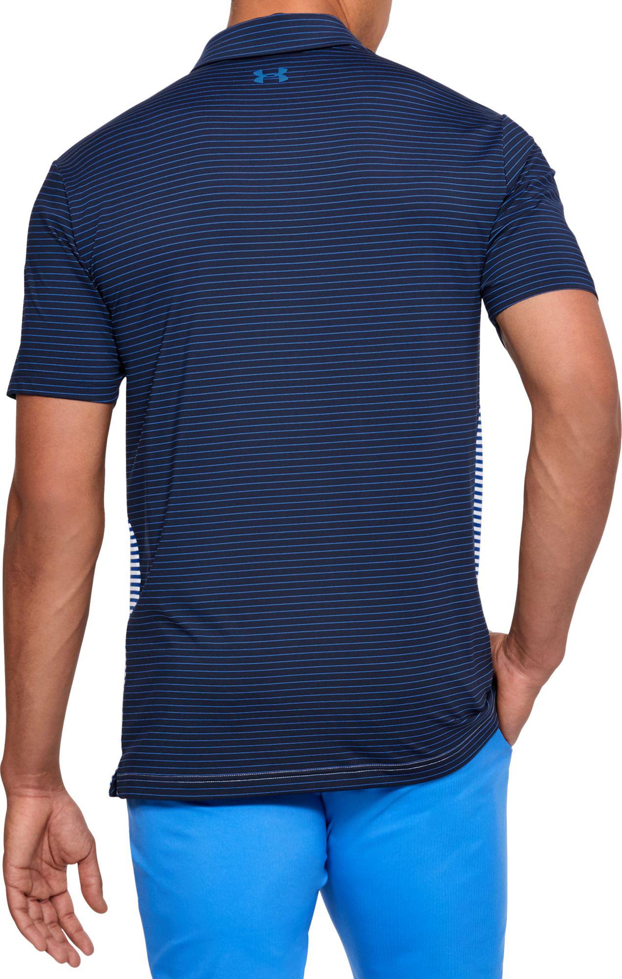 under armour men's flagstick stripe golf polo