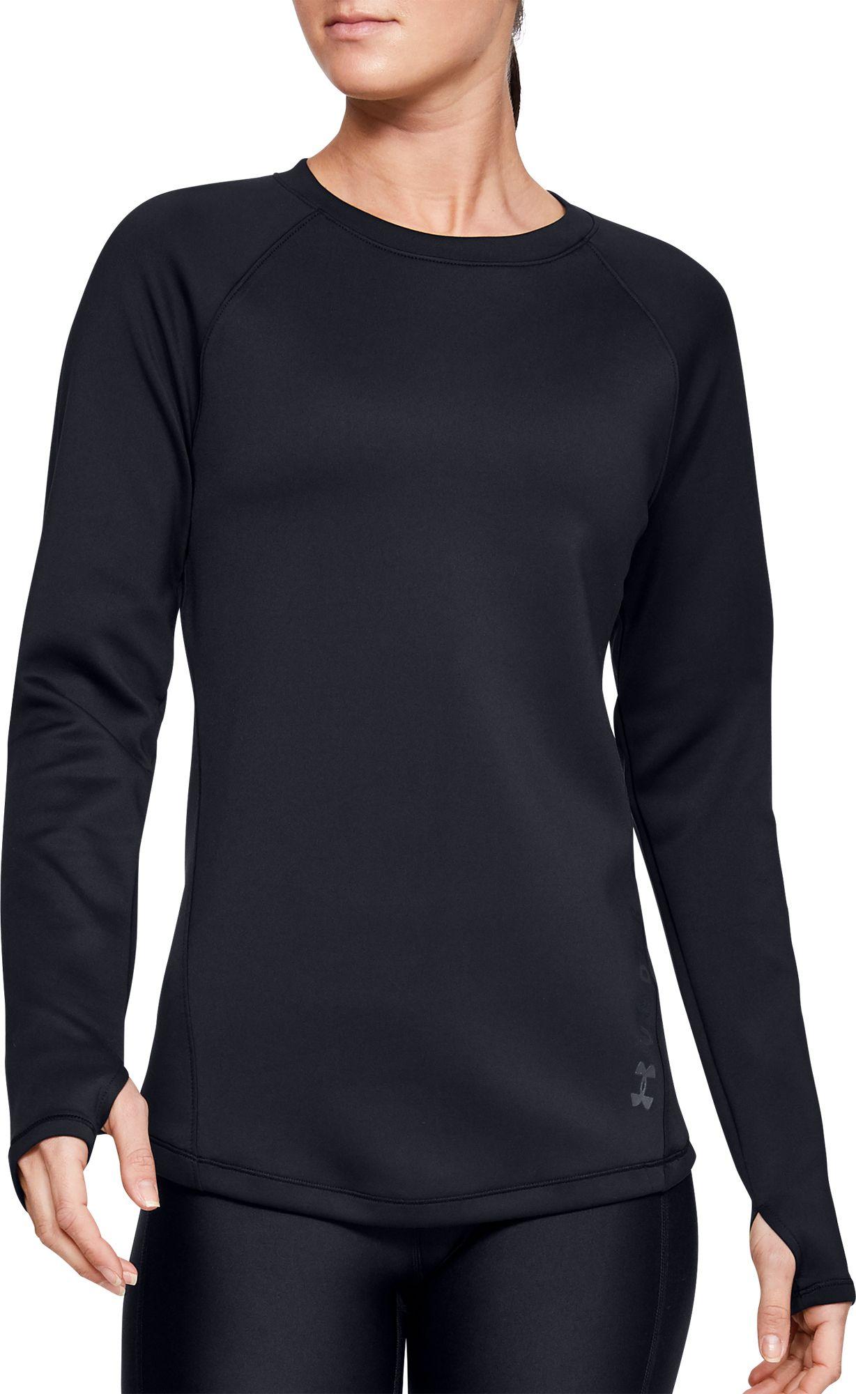 Under Armour Satin Coldgear Armour Long Sleeve Shirt in Black - Lyst