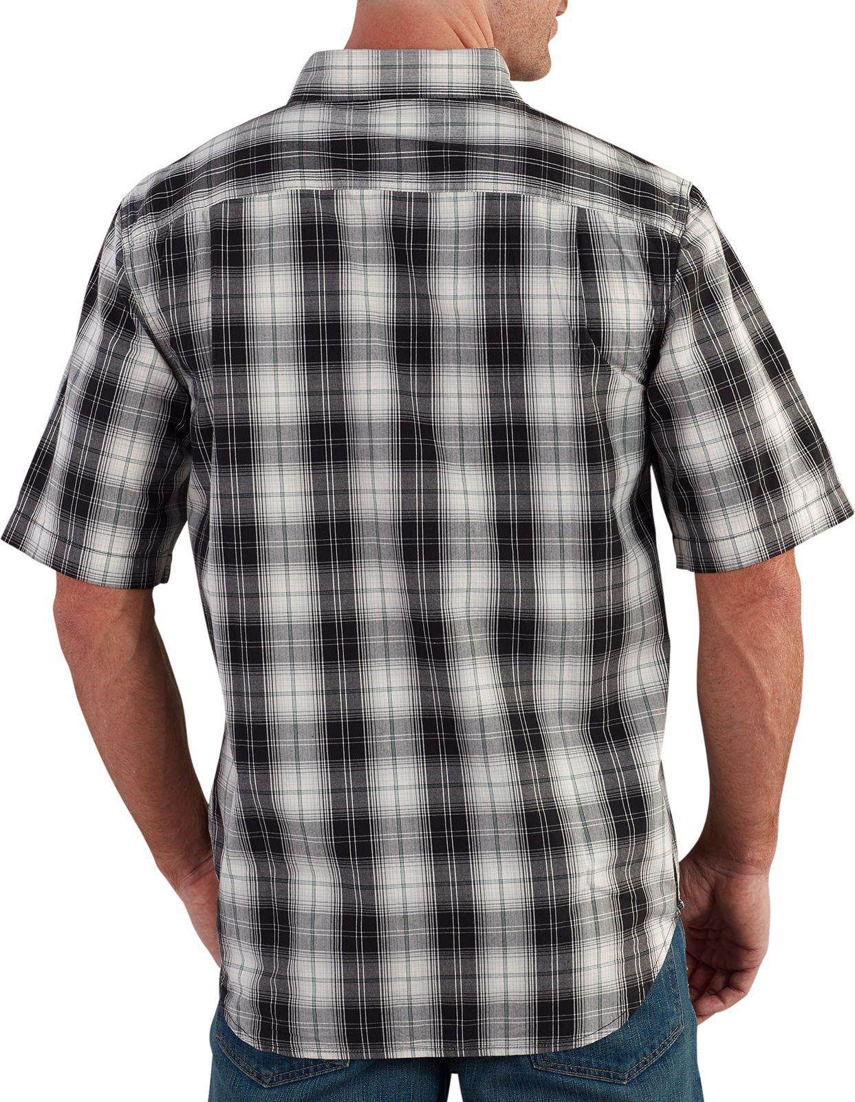 Carhartt Essential Plaid Button Down Short Sleeve Shirt in Black for