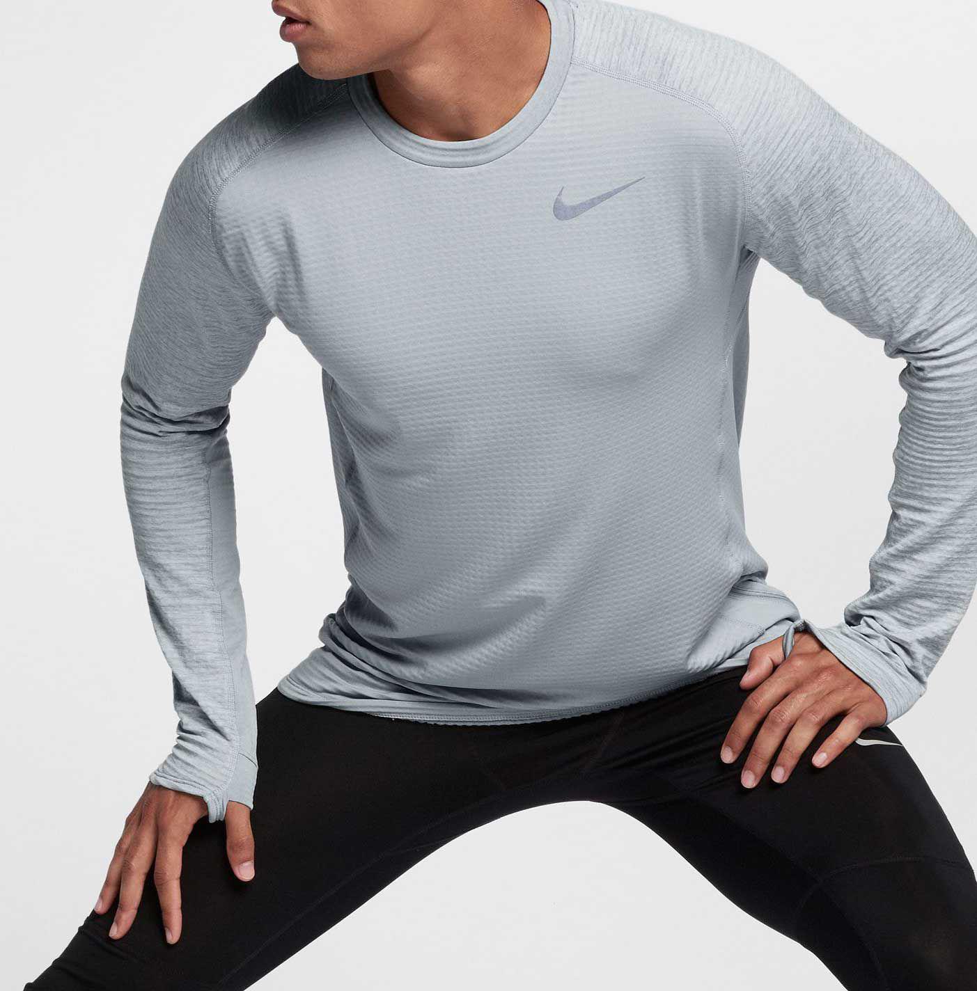 Nike Synthetic Therma Sphere Element Long Sleeve Crew Running Shirt in