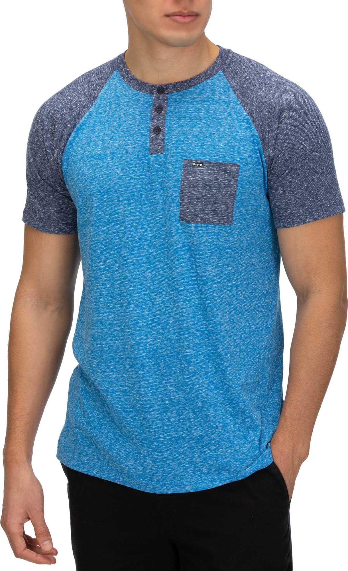 Download Hurley Lido Raglan Henley T-shirt in Blue for Men - Lyst