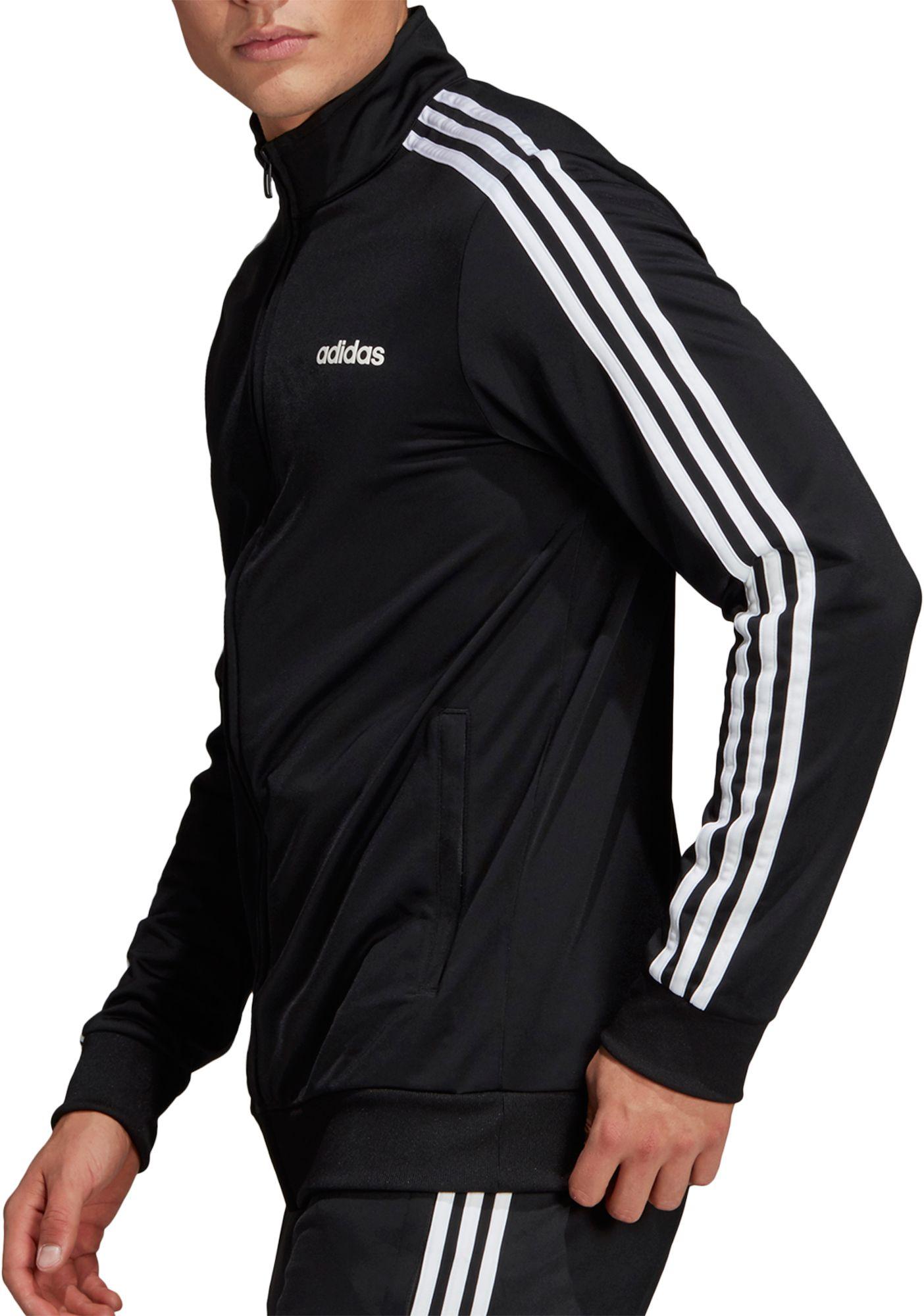adidas Synthetic Essentials 3-stripes Tricot Track Jacket in Black ...