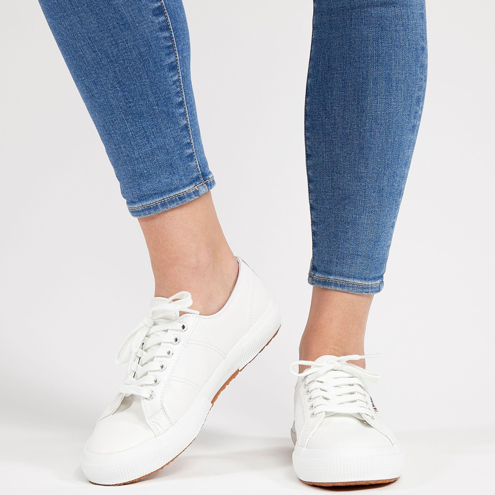Superga 2750 Nappaleau Leather Classic Shoes in White/Leather (White ...