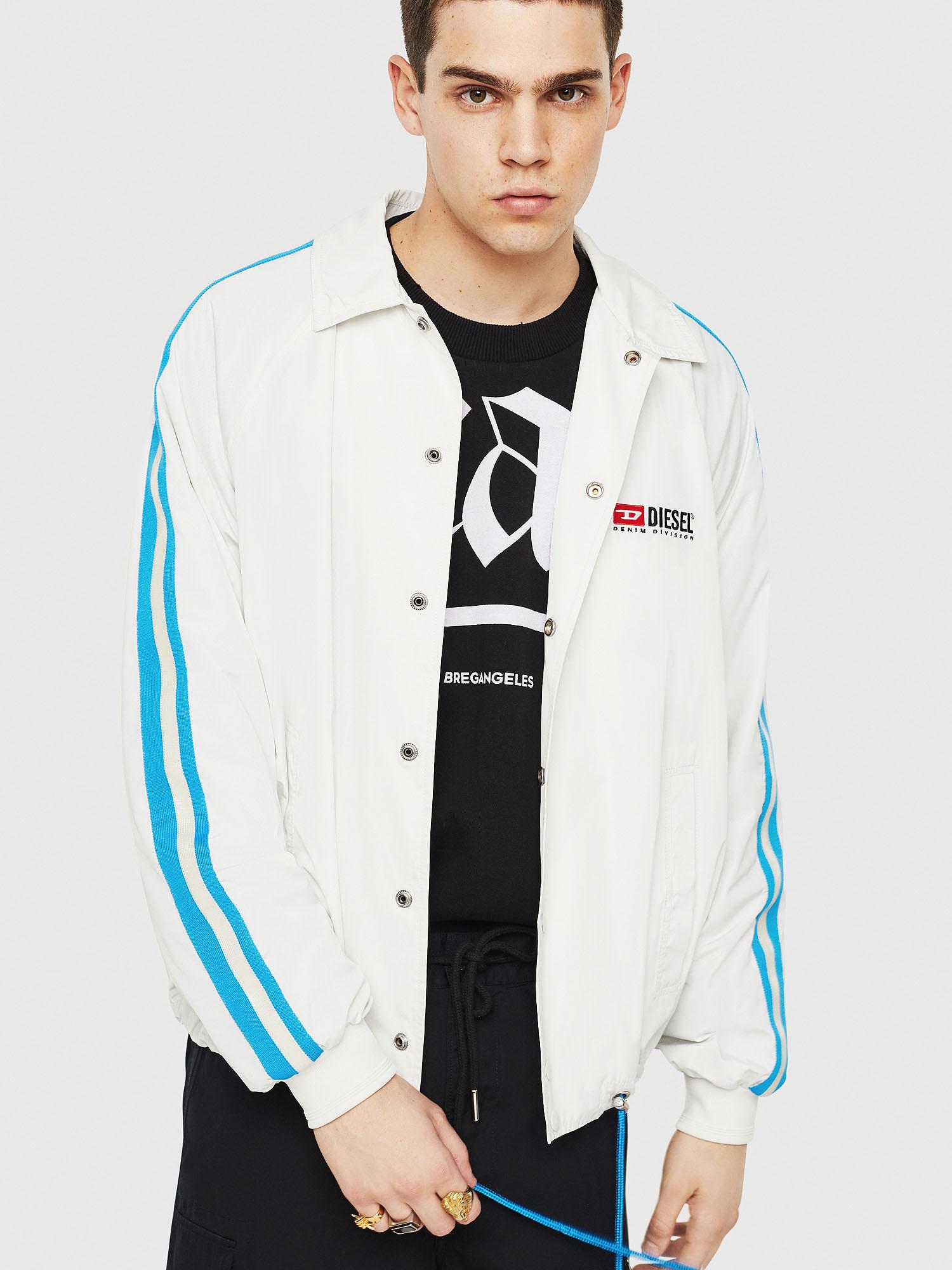 Download DIESEL Coach Jacket With Logo Embroidery in White for Men - Lyst
