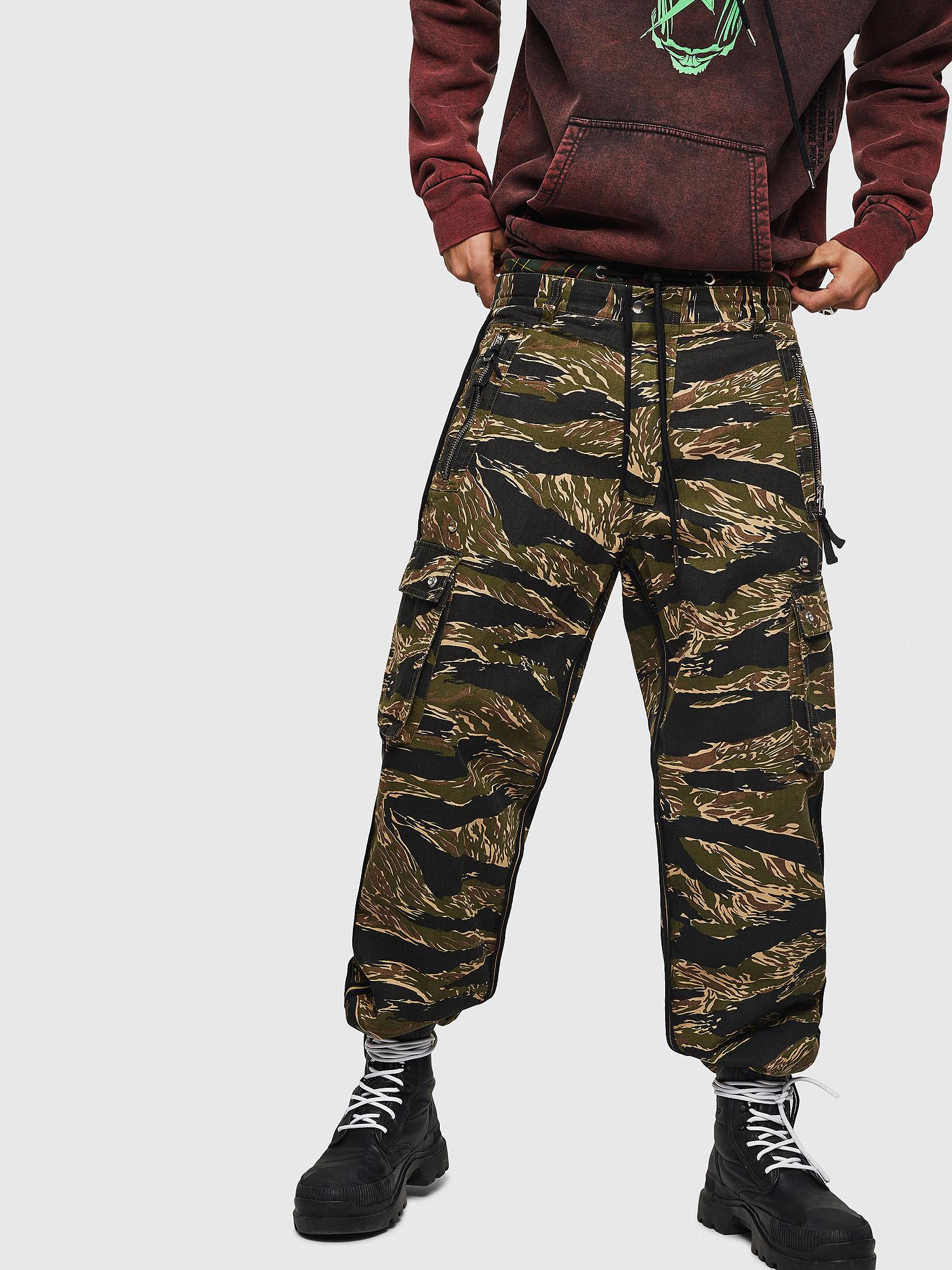 DIESEL P-luzavic-tigercam Overdyed Cargo Pants With Camo Motif in Green ...