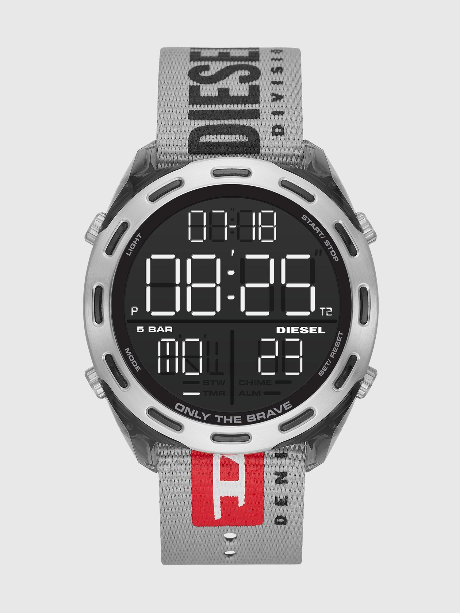 DIESEL Synthetic Dz1894 Crusher Digital Gray Nylon Watch for Men Lyst