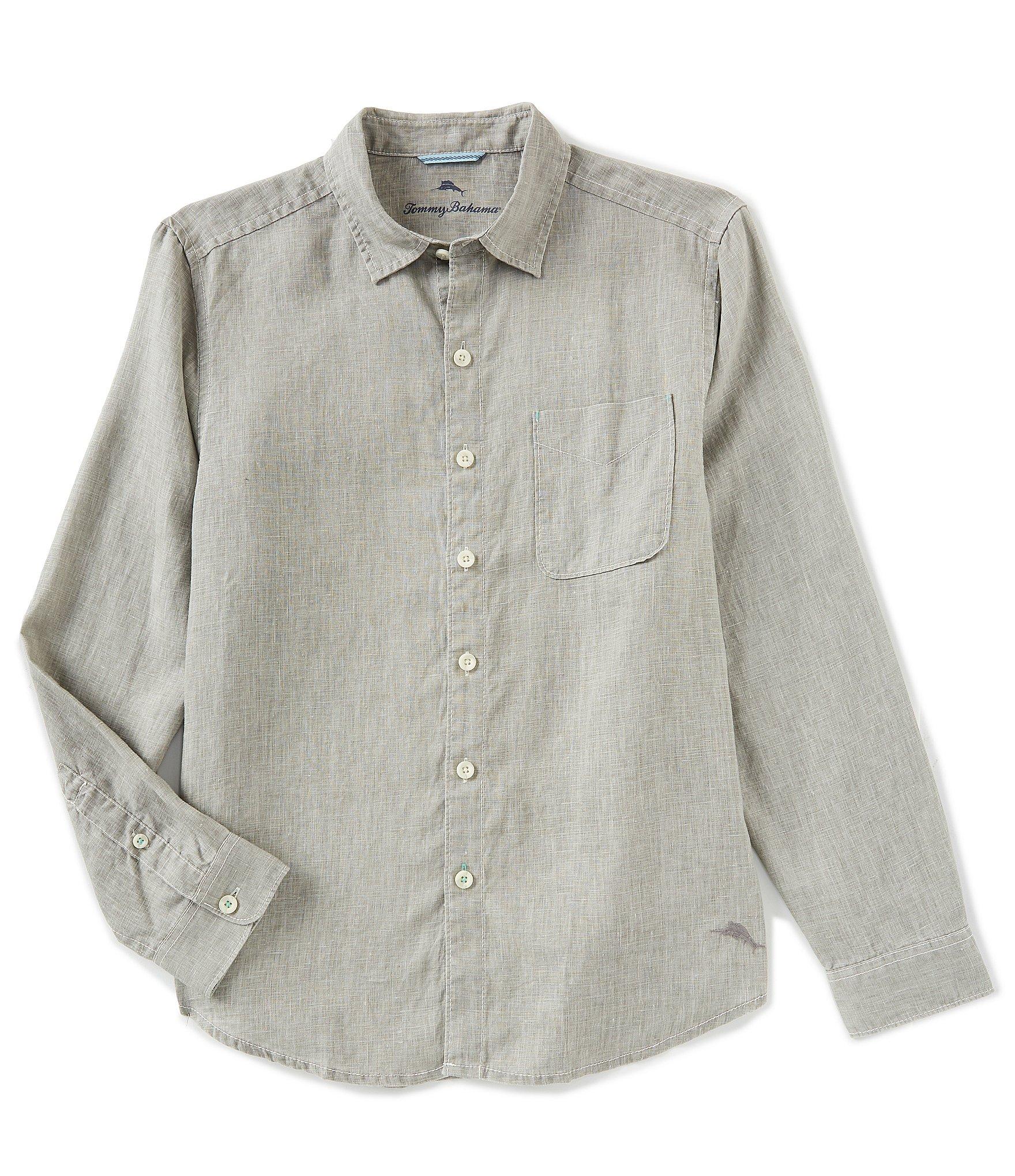 Tommy Bahama Sea Glass Breezer Long-sleeve Solid Woven Linen Shirt in ...