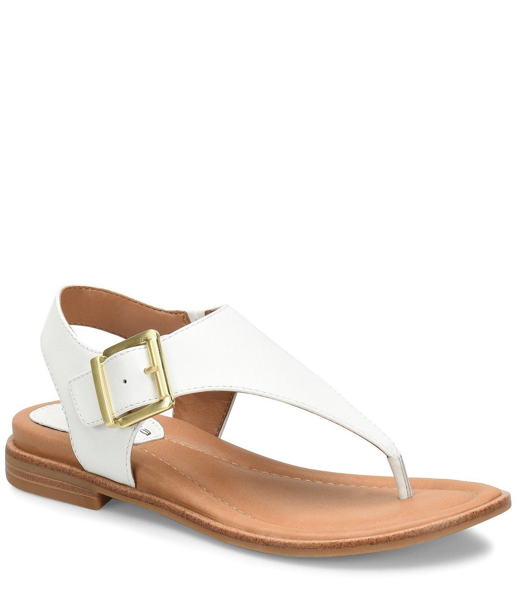 Comfortiva Dafney Leather Thong Sandals in White - Lyst