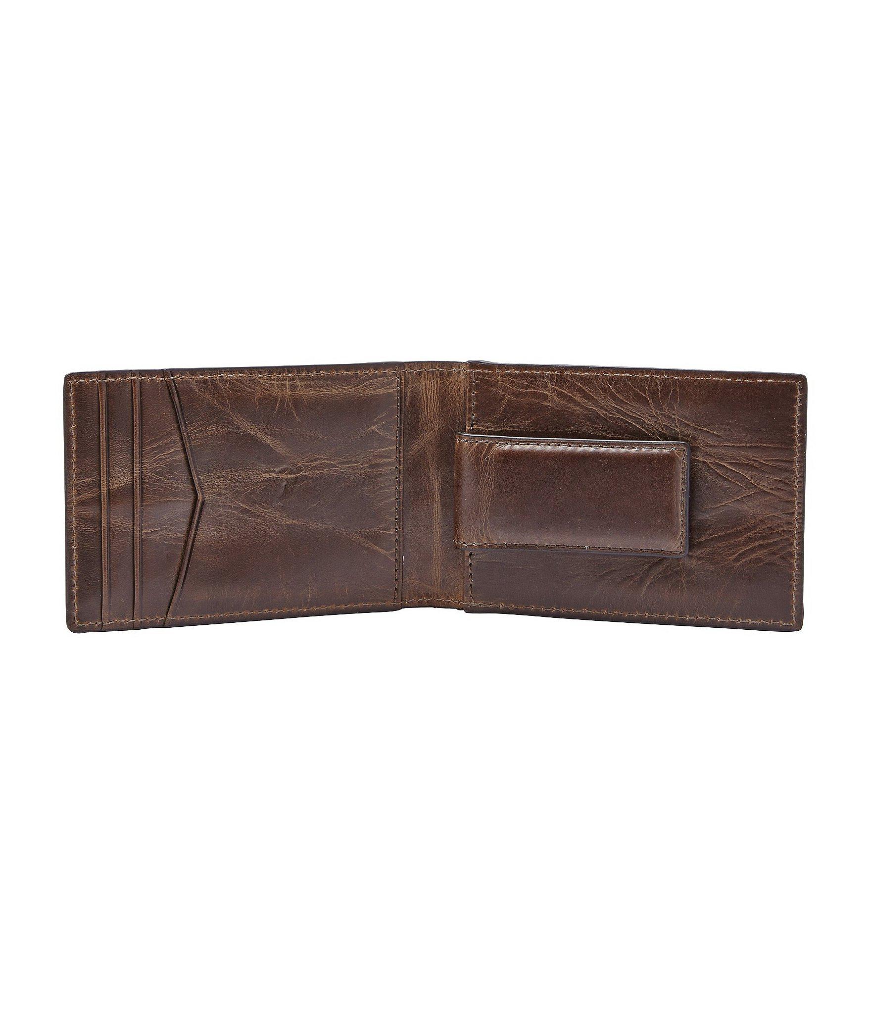 Fossil Quinn Money Clip Bifold Leather Wallet IUCN Water