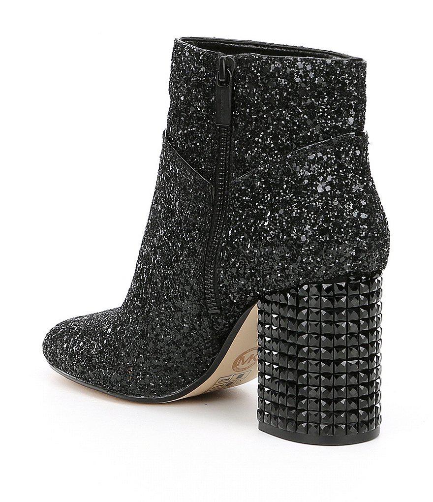 Lyst - MICHAEL Michael Kors Arabella Glitter Ankle Boots in Black