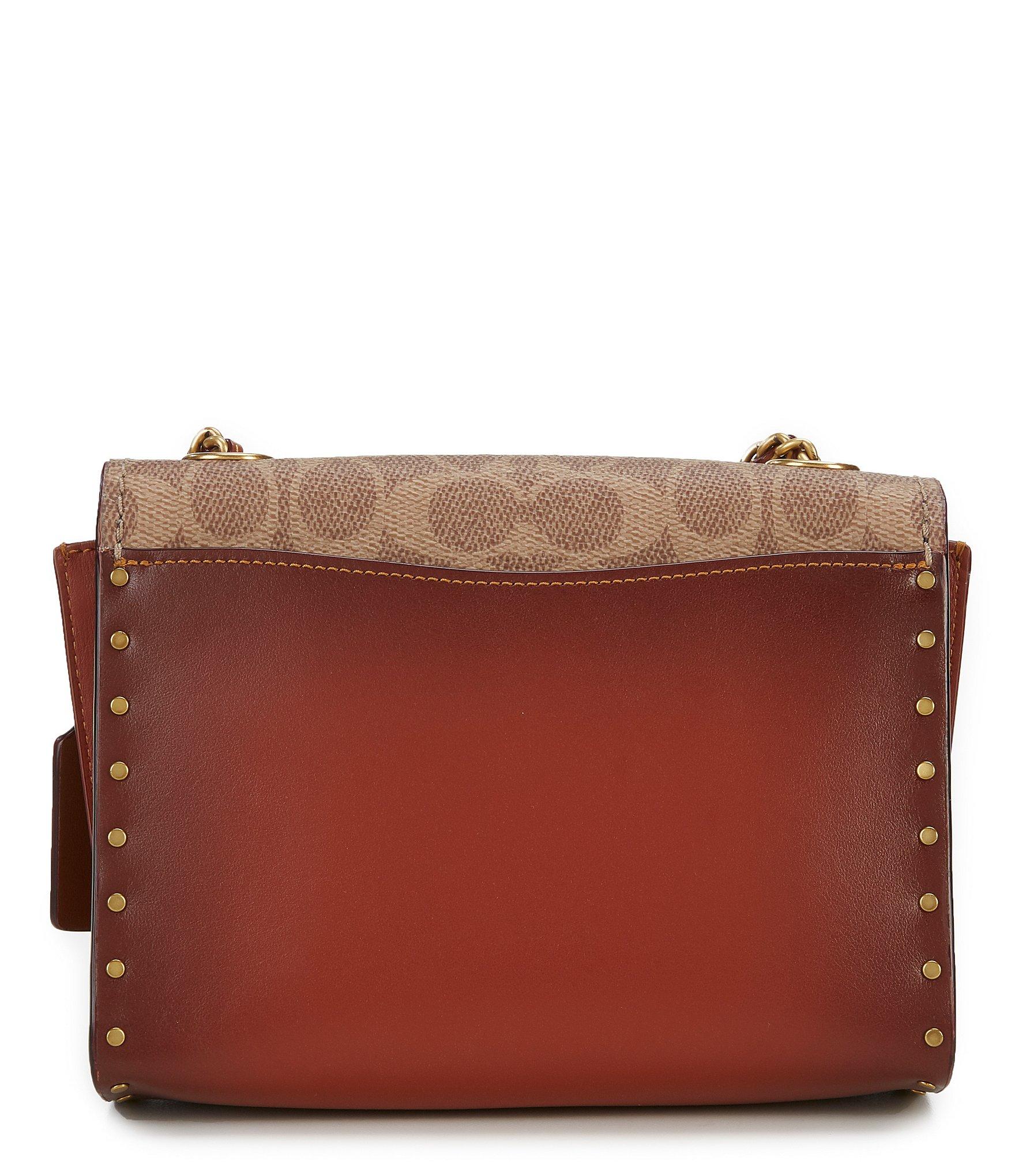 Coach Parker Shoulder Bag In Signature Leather With Rivets IUCN Water