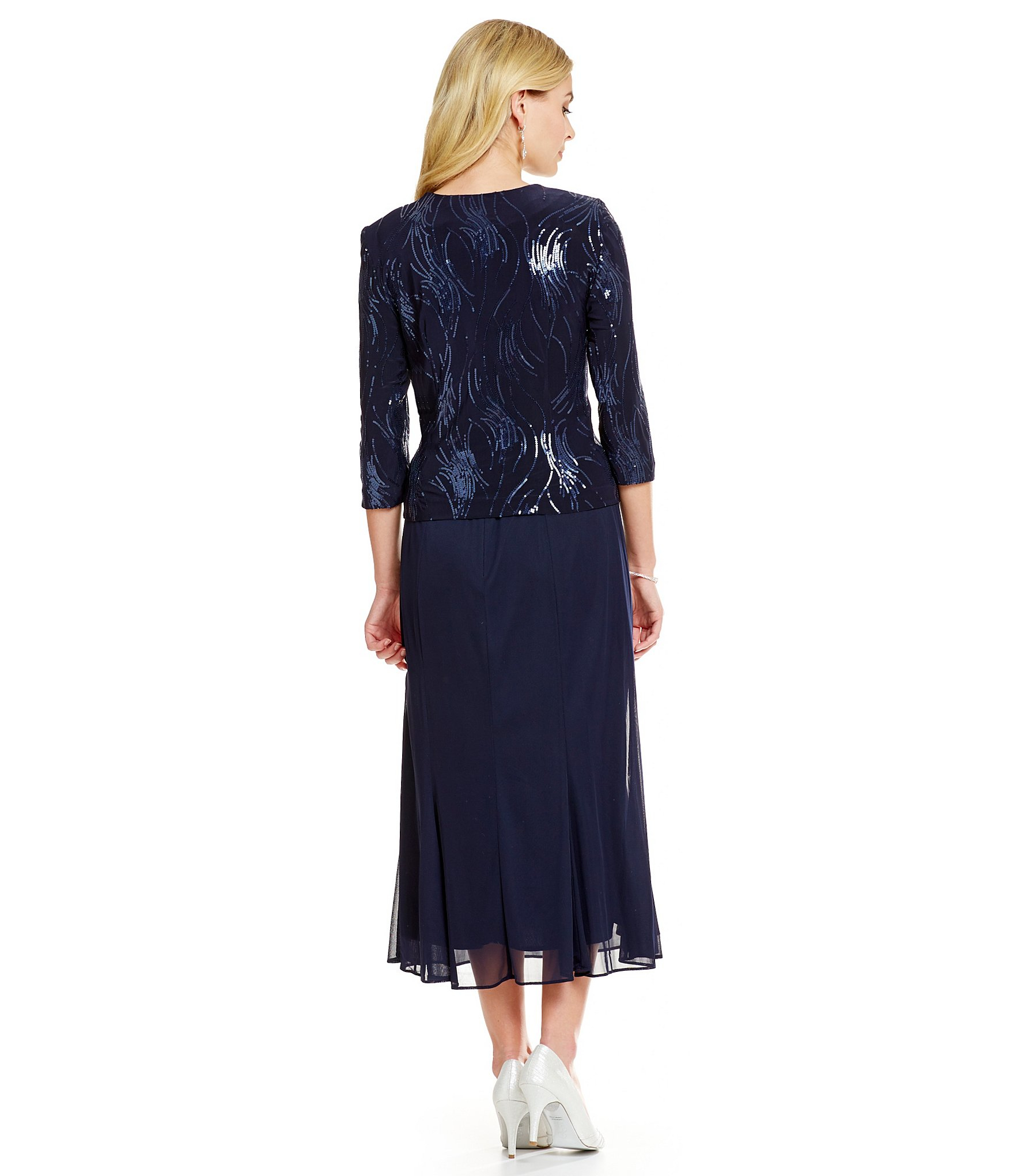 Alex Evenings Sequined 2 Piece Jacket Dress In Blue Lyst