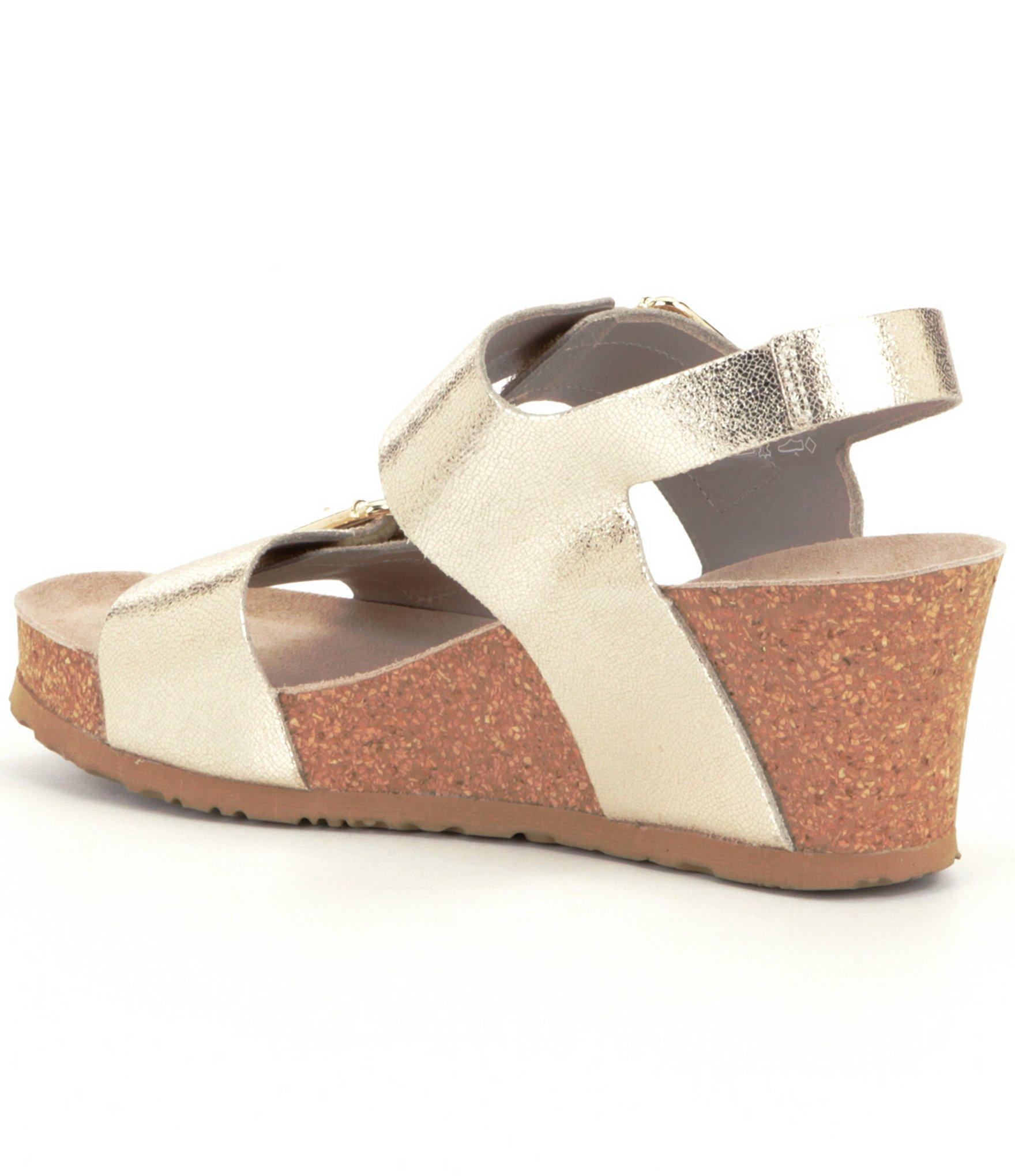 Mephisto Lissandra Wedge Sandals in Metallic | Lyst