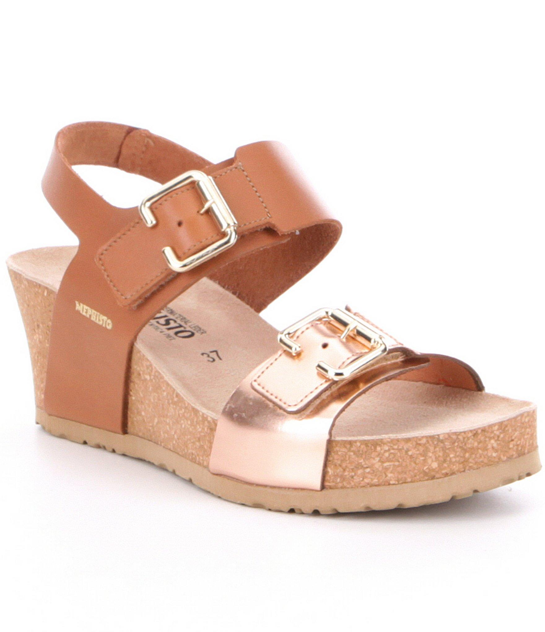 Lyst - Mephisto Lissandra Wedge Sandals in Natural