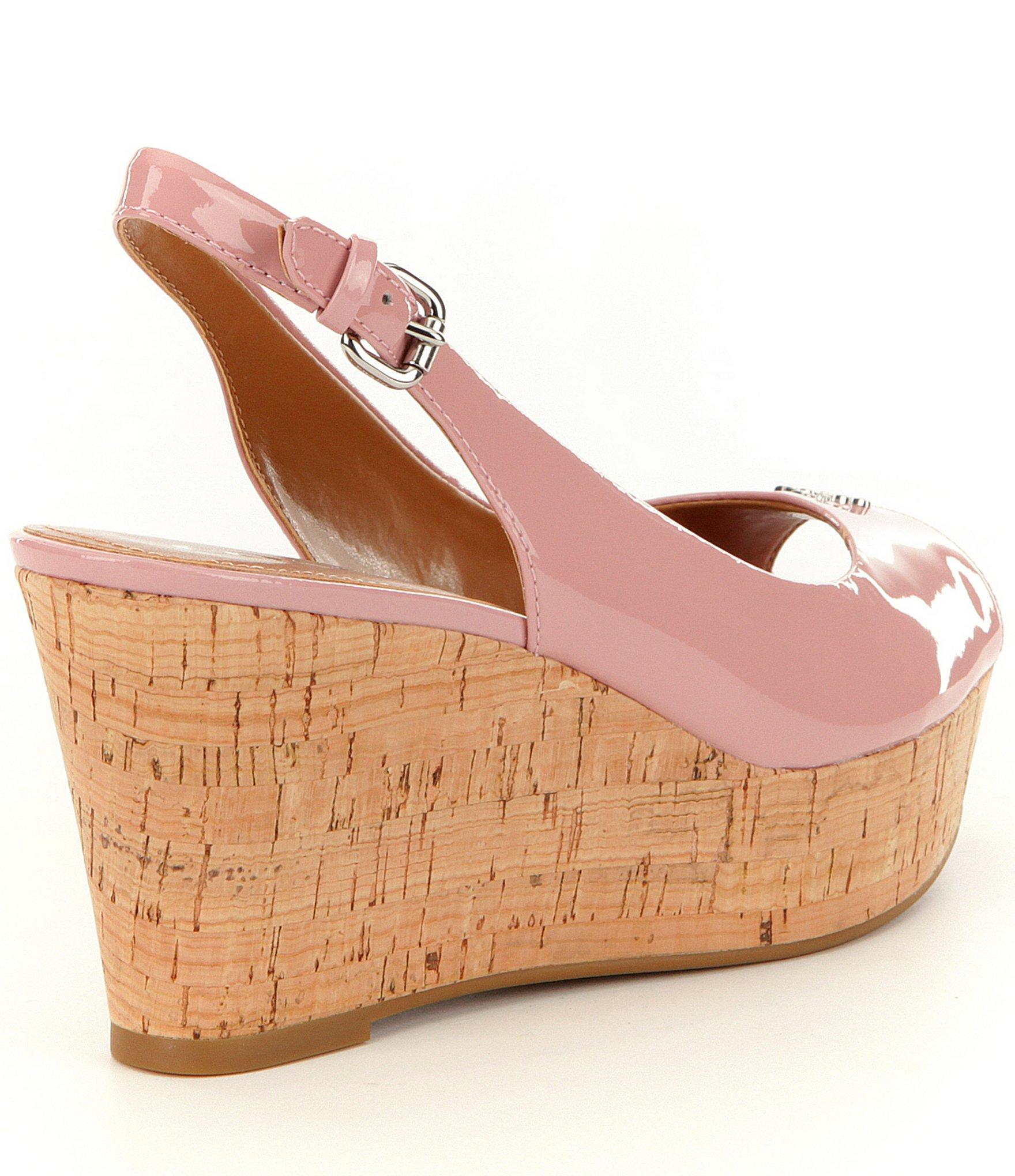 COACH Womens Ferry Peep Toe Casual Platform Sandals in