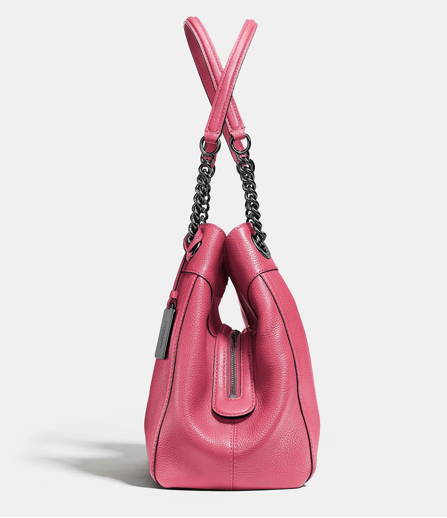 Coach Turnlock Edie Shoulder Bag In Pebble Leather in Pink | Lyst
