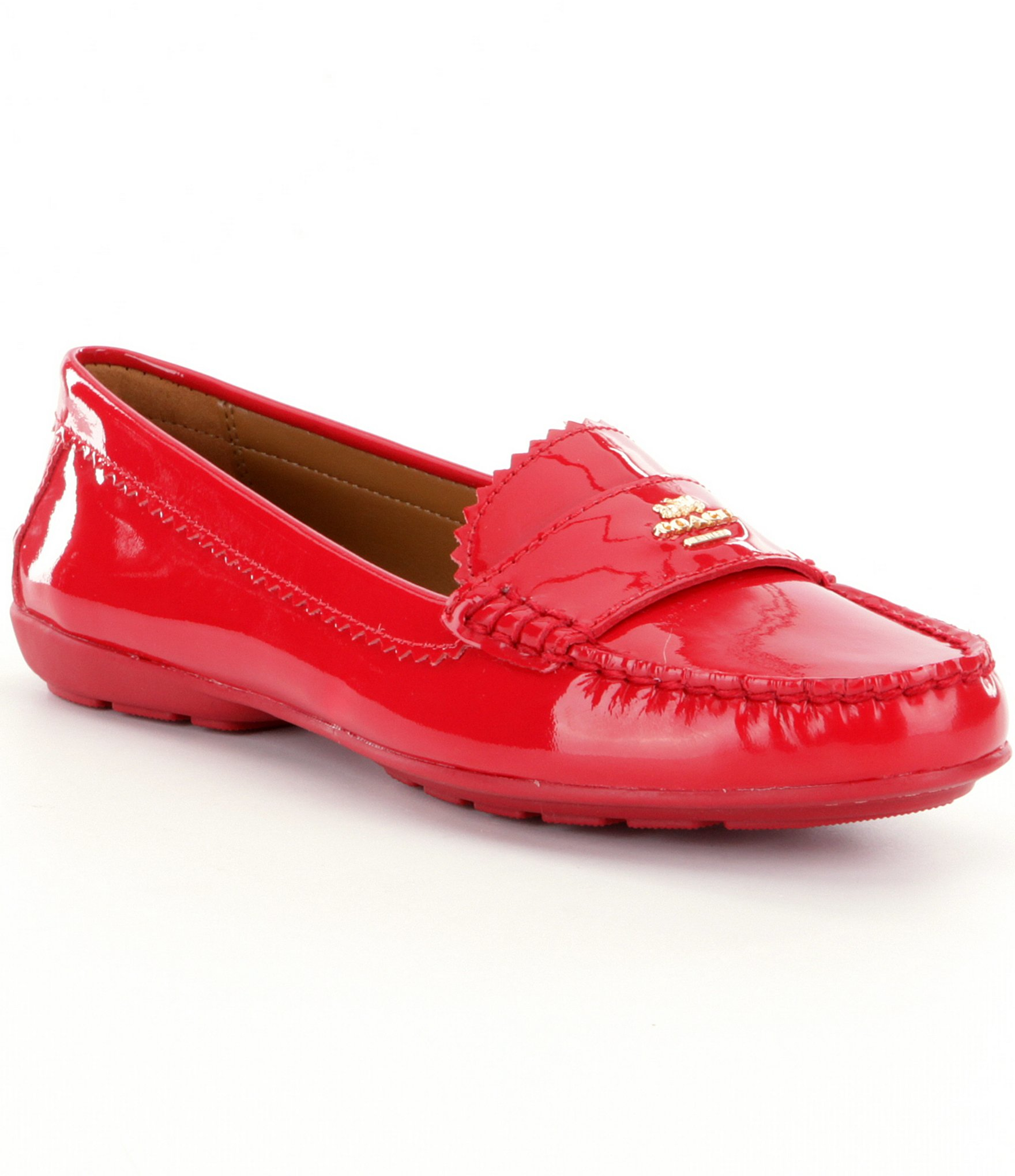 coach red flat shoes