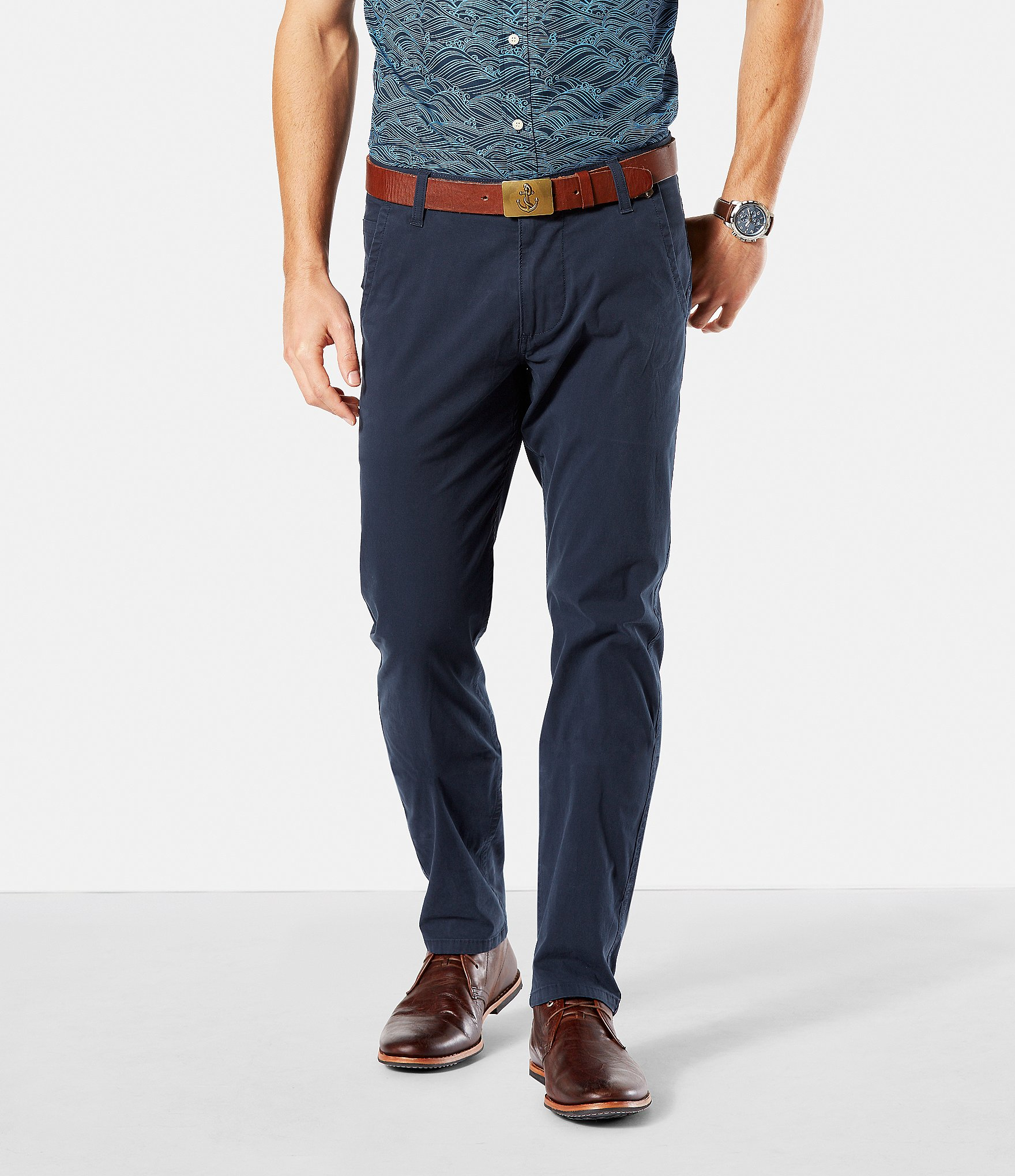 Lyst - Dockers Alpha Khaki Slim Tapered Stretch Twill Pants in Blue for Men