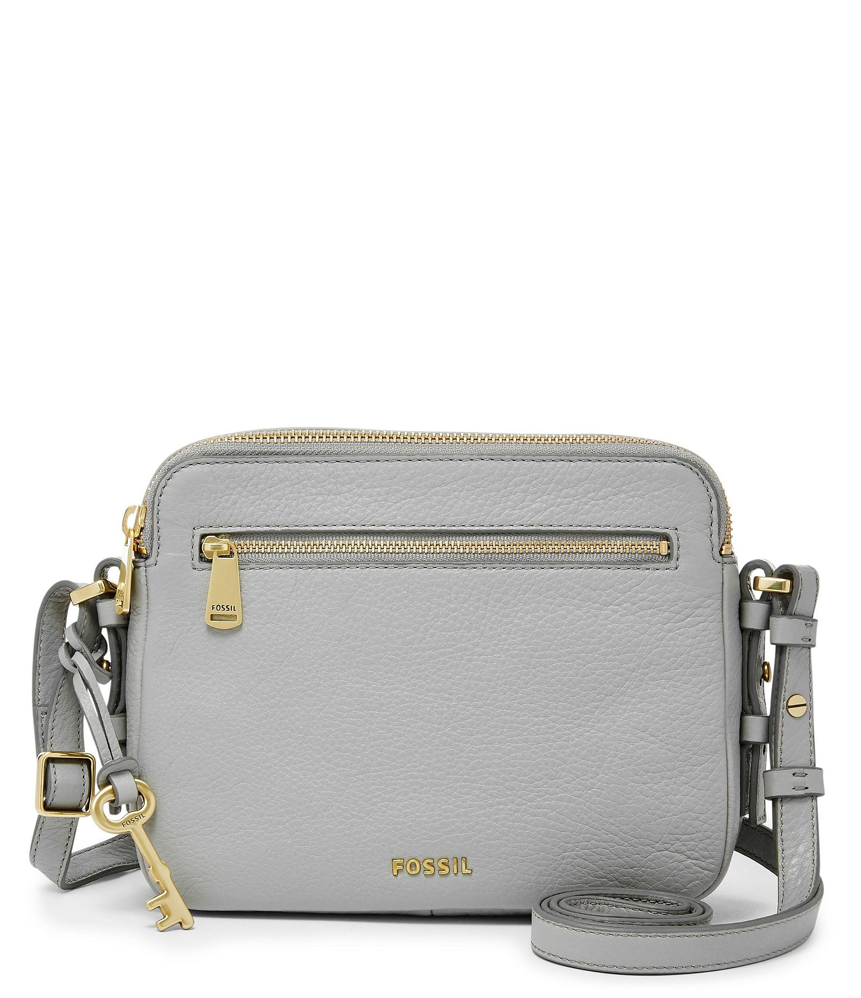 gray fossil purse