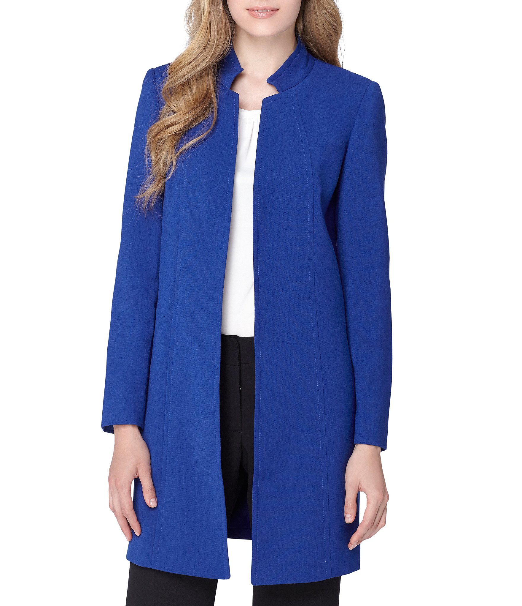 tahari asl open stand collar jacke