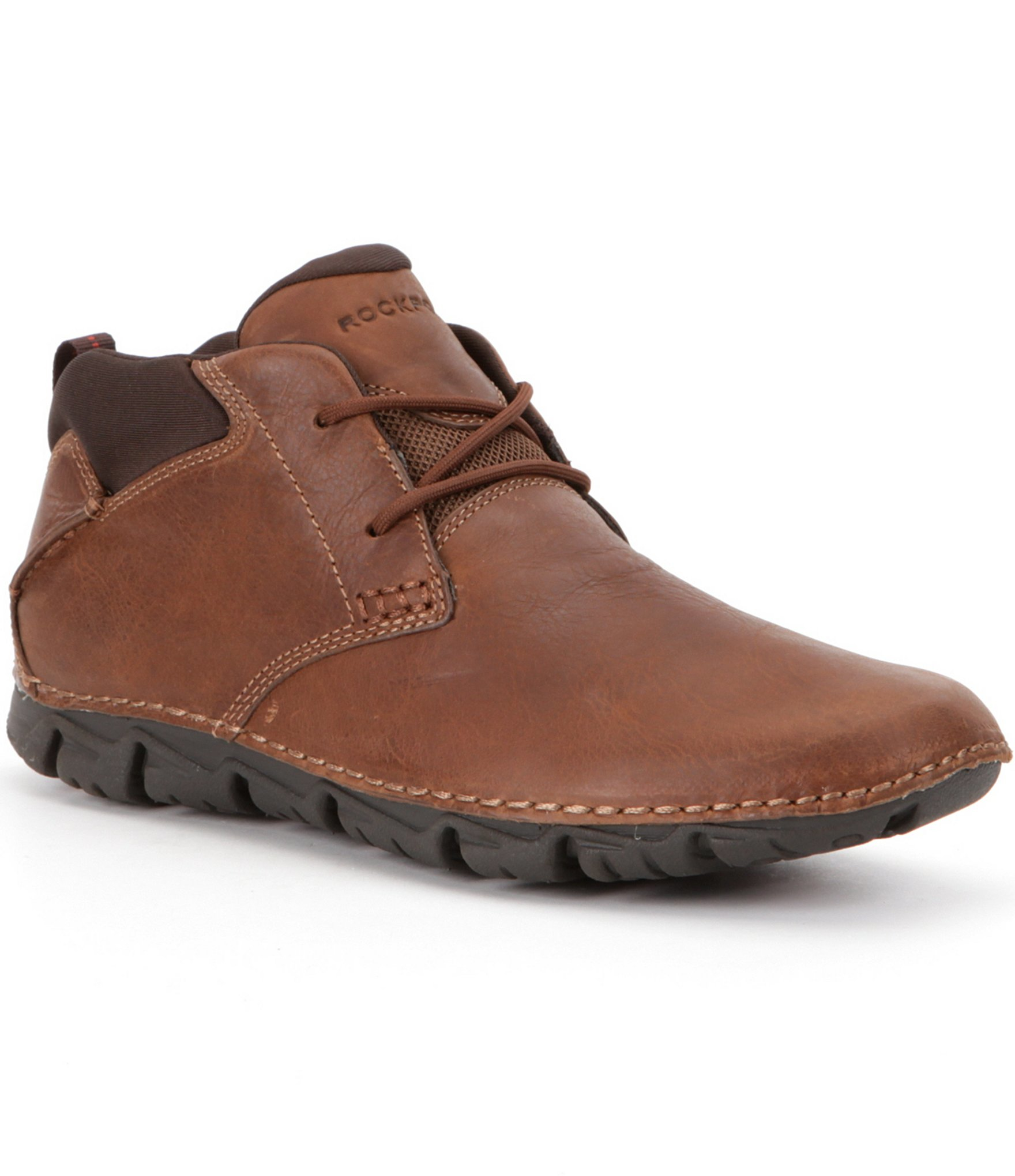 rockport leather chukka boots tan